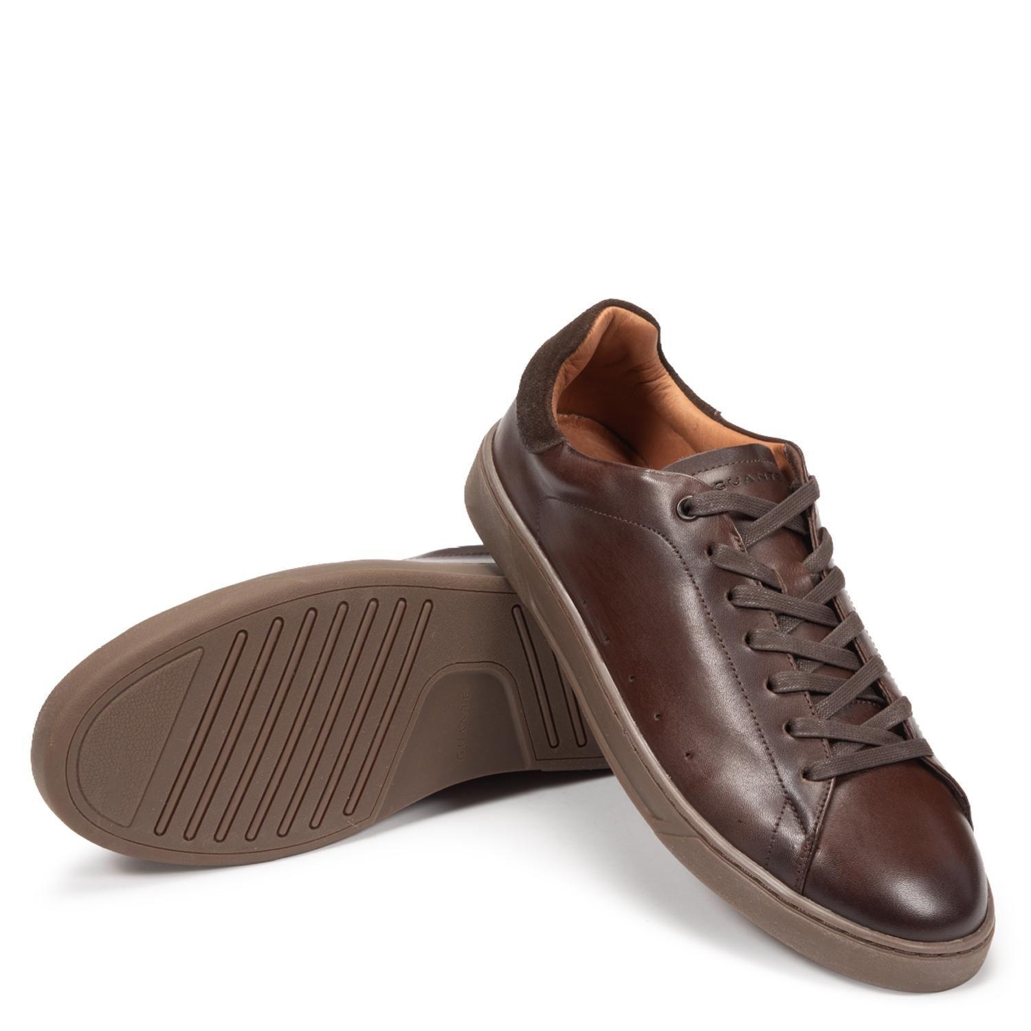 Zapatilla de cuero hombre Guante chocolate Soho 0036547-4