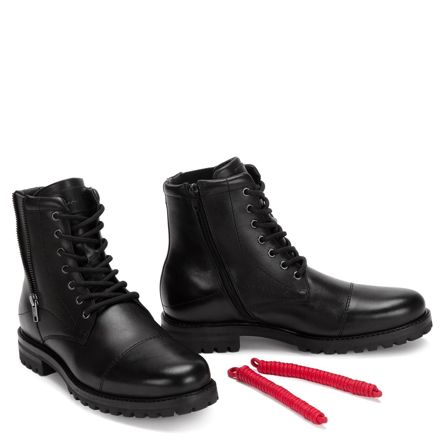 Botin de cuero hombre Guante negro Estocolmo-3