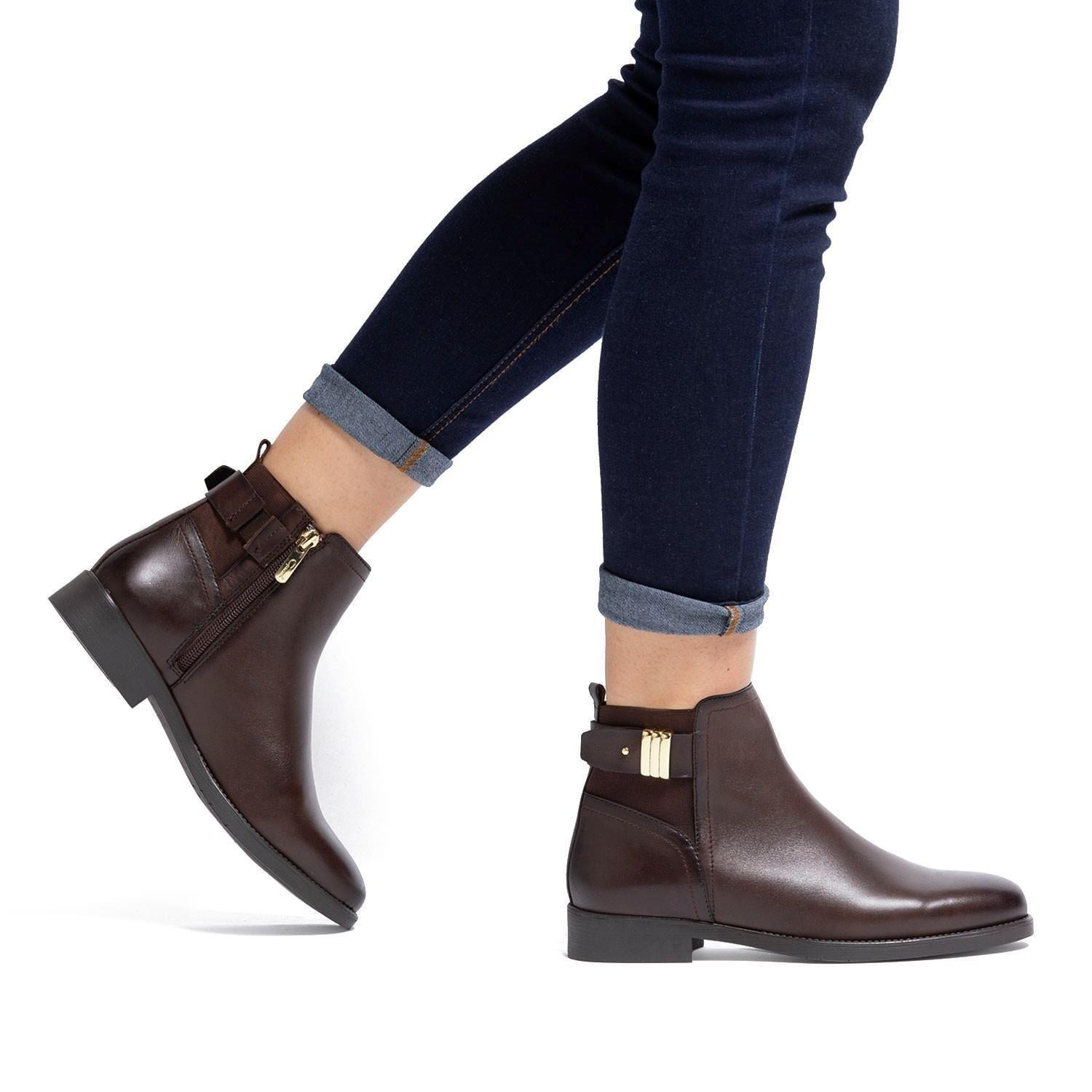 Botin de cuero mujer Gacel Chocolate Riding 0659343-1