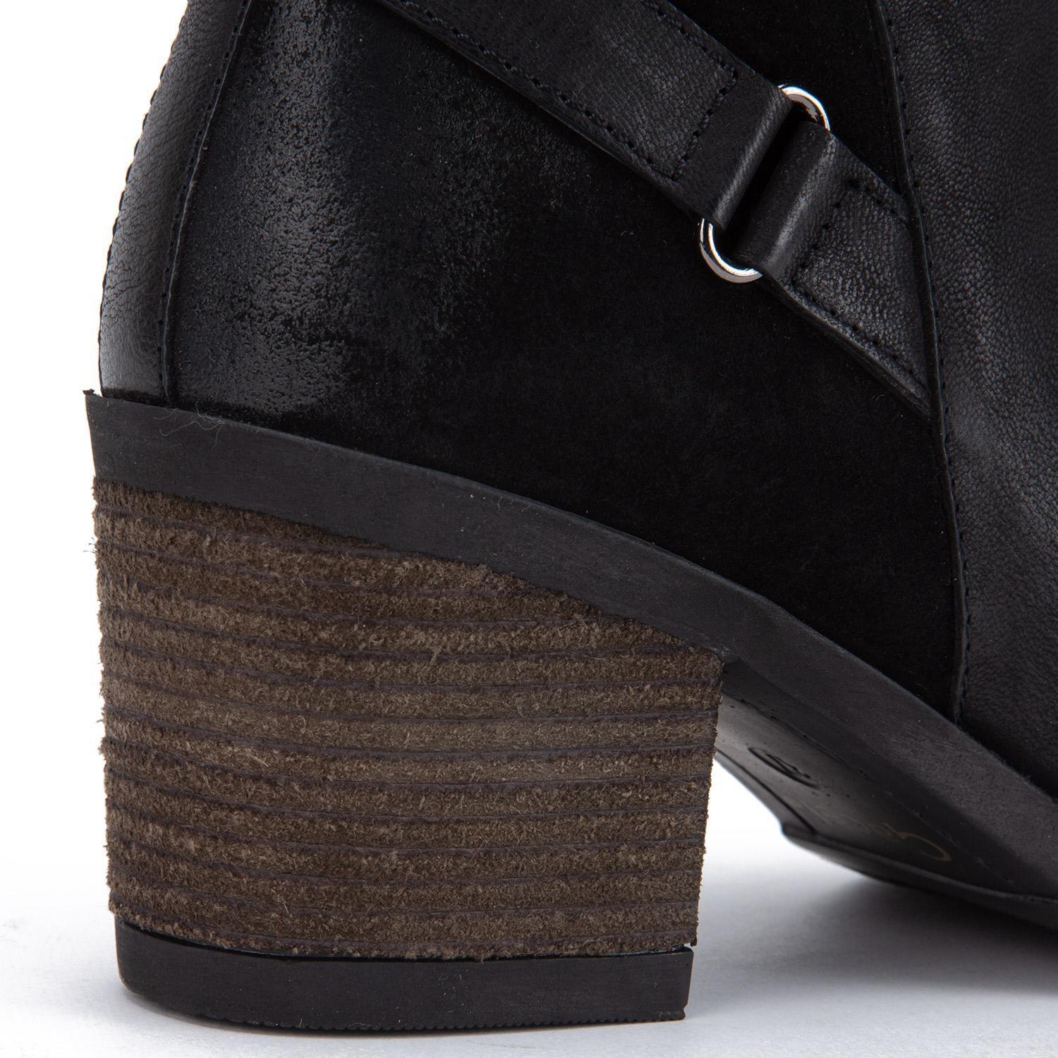 Botin de cuero mujer Gacel negro Piera-3