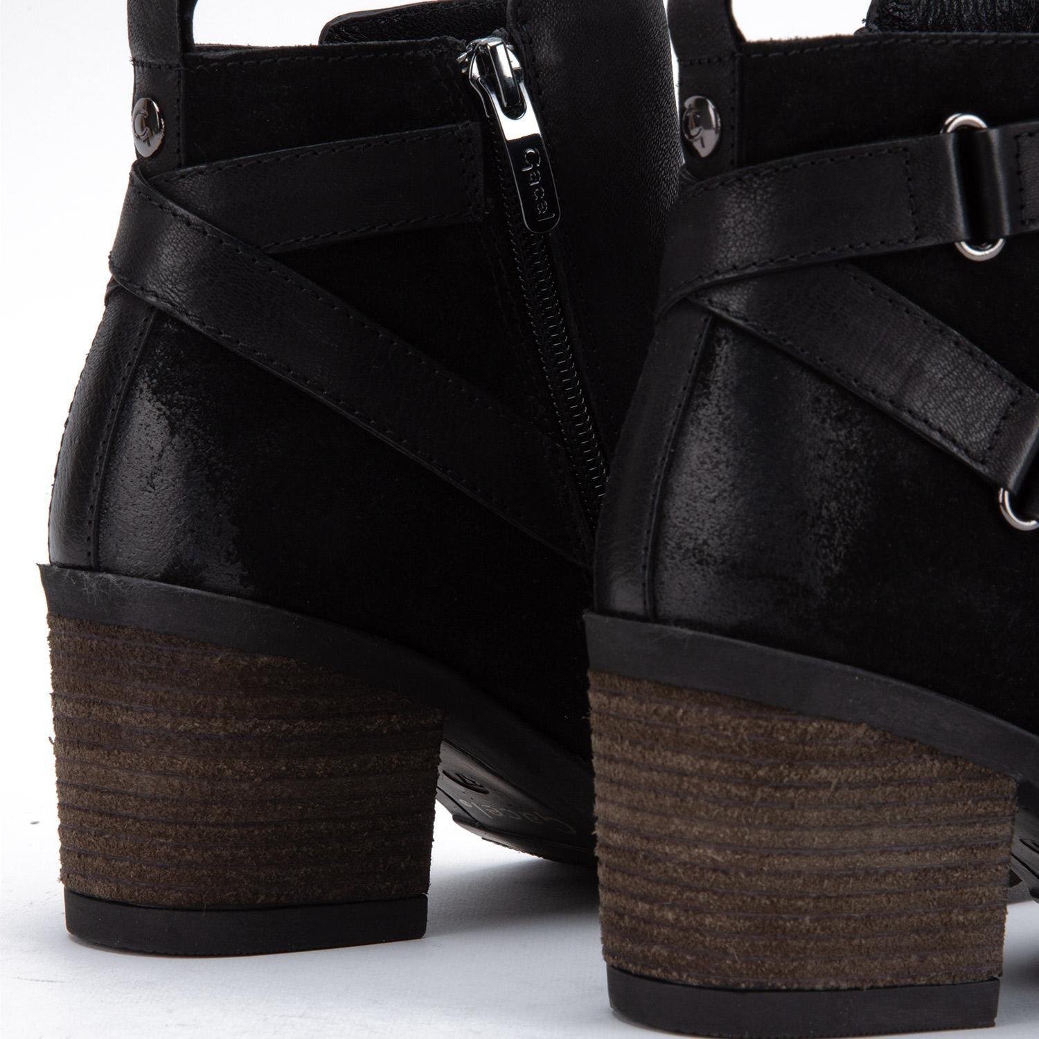 Botin de cuero mujer Gacel negro Piera-4