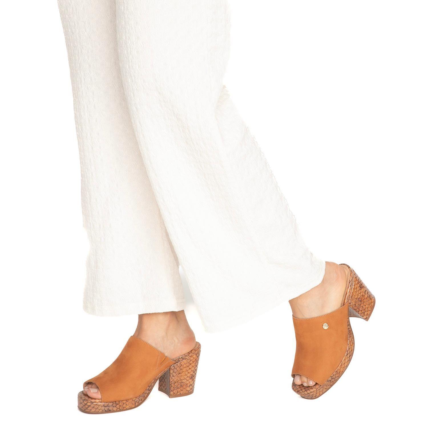 Sandalia de cuero mujer Gacel camel Nikki-1