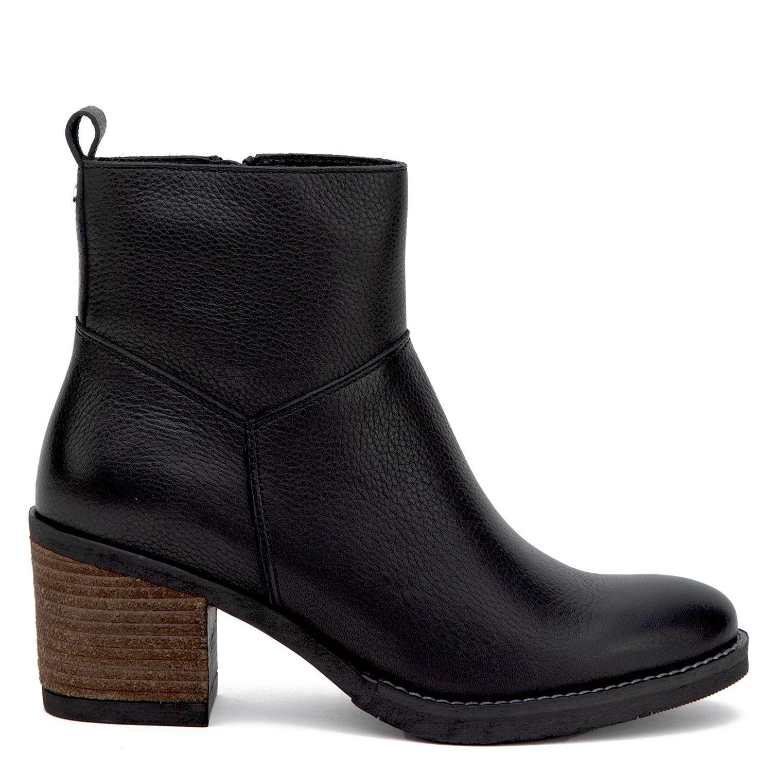 Botin de cuero mujer Gacel negro Piera-0