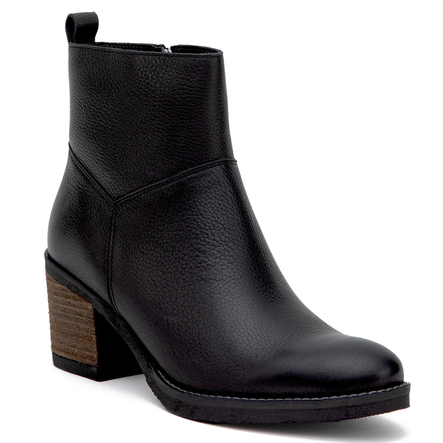Botin de cuero mujer Gacel negro Piera-2