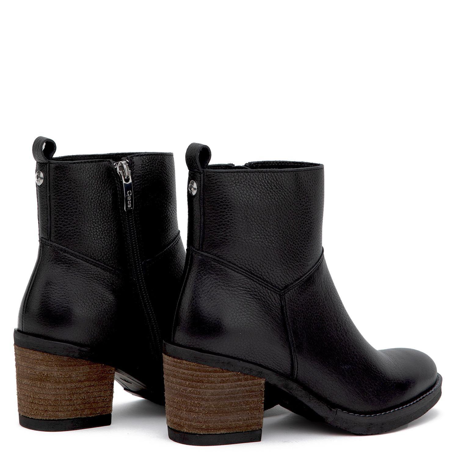 Botin de cuero mujer Gacel negro Piera-4