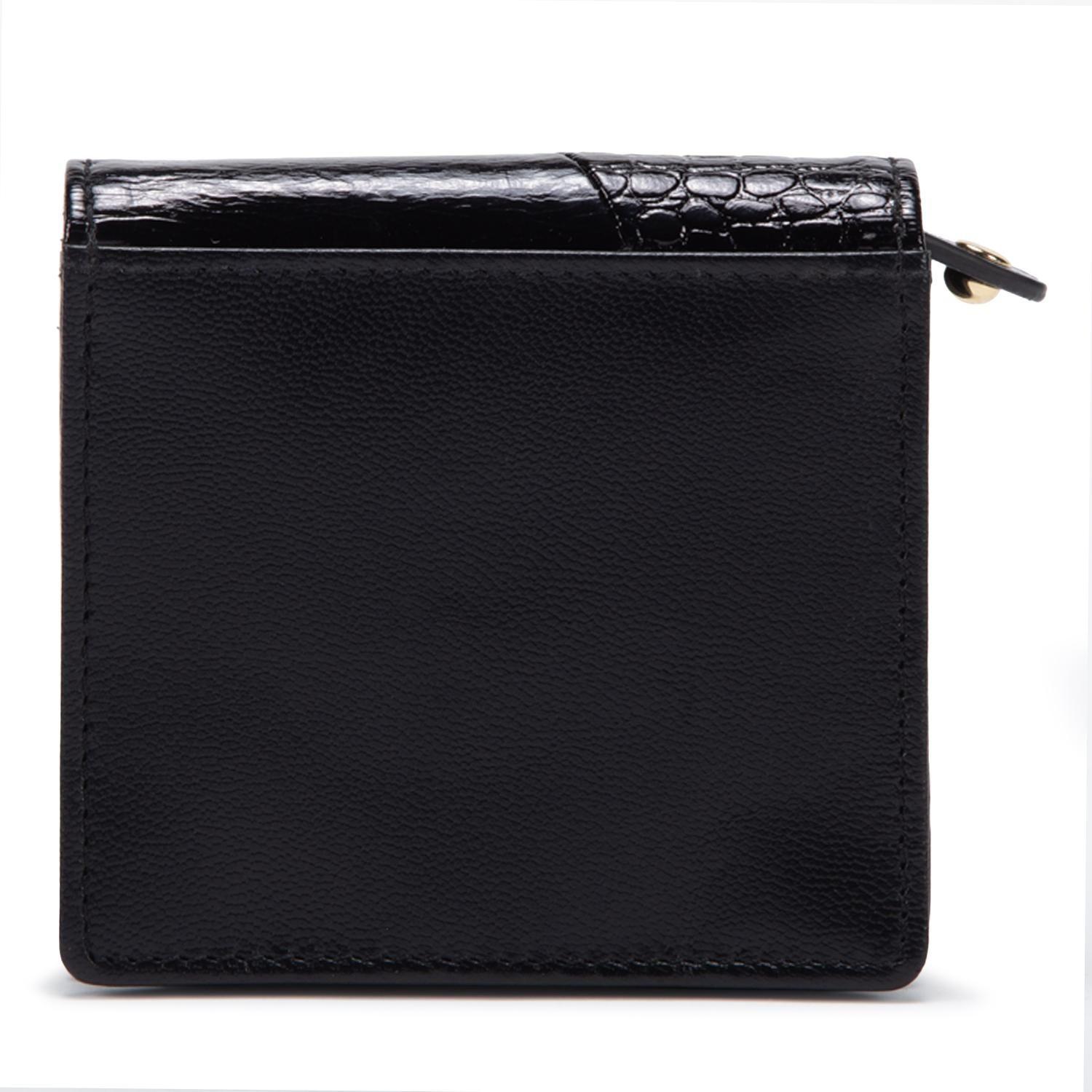 Billetera de cuero mujer Gacel negro pequeña-1