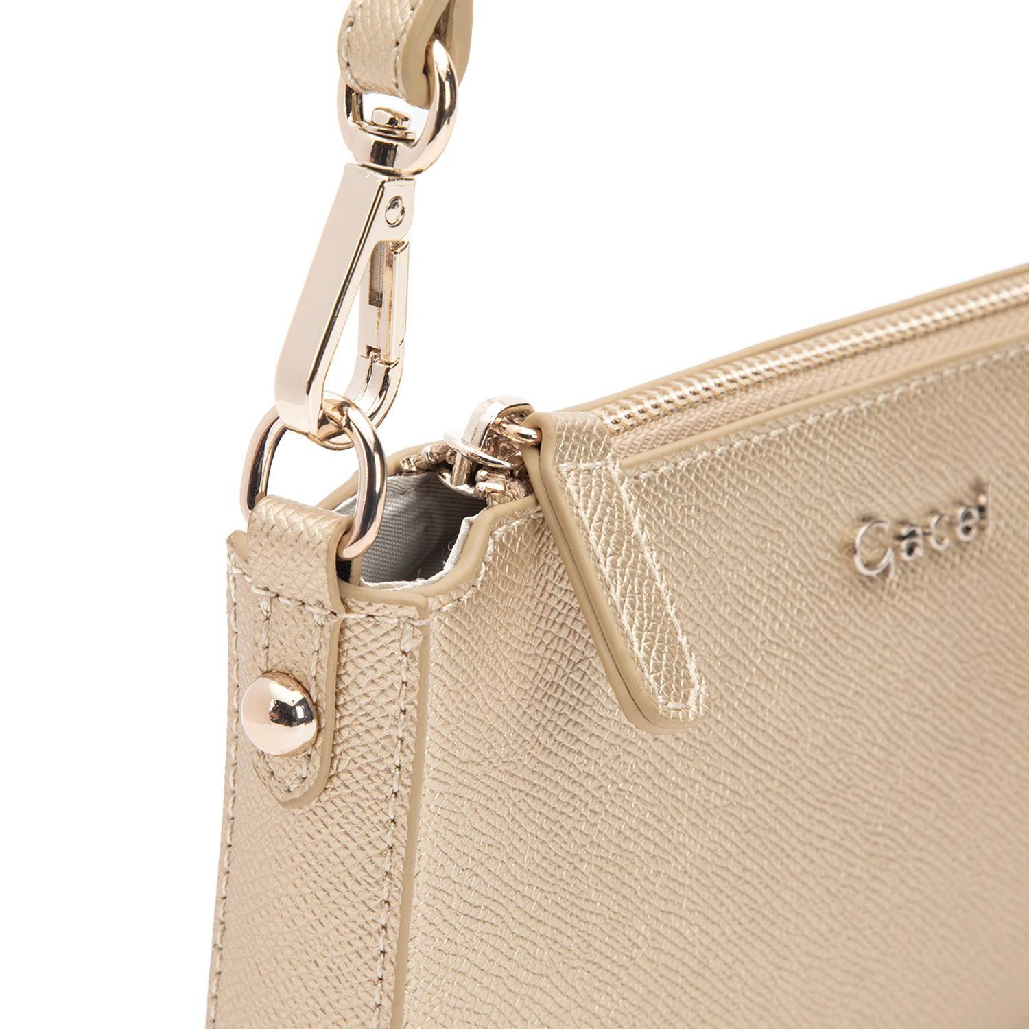 Cartera mujer Gacel dorado bandolera pequeña-5