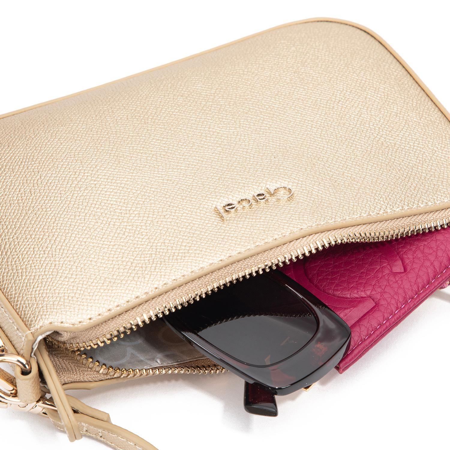 Cartera mujer Gacel dorado bandolera pequeña-7