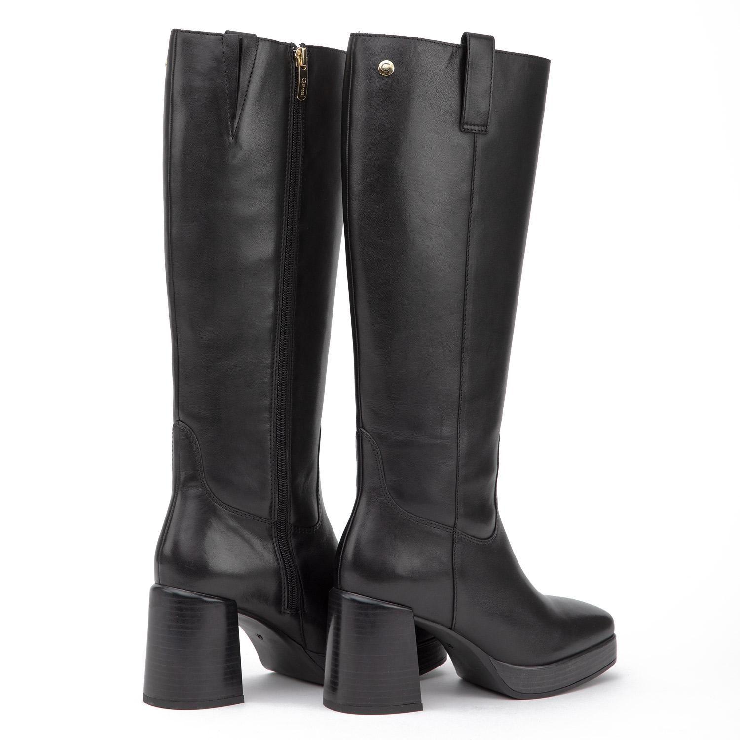 Bota de cuero mujer Gacel negro Briona 0660719-4