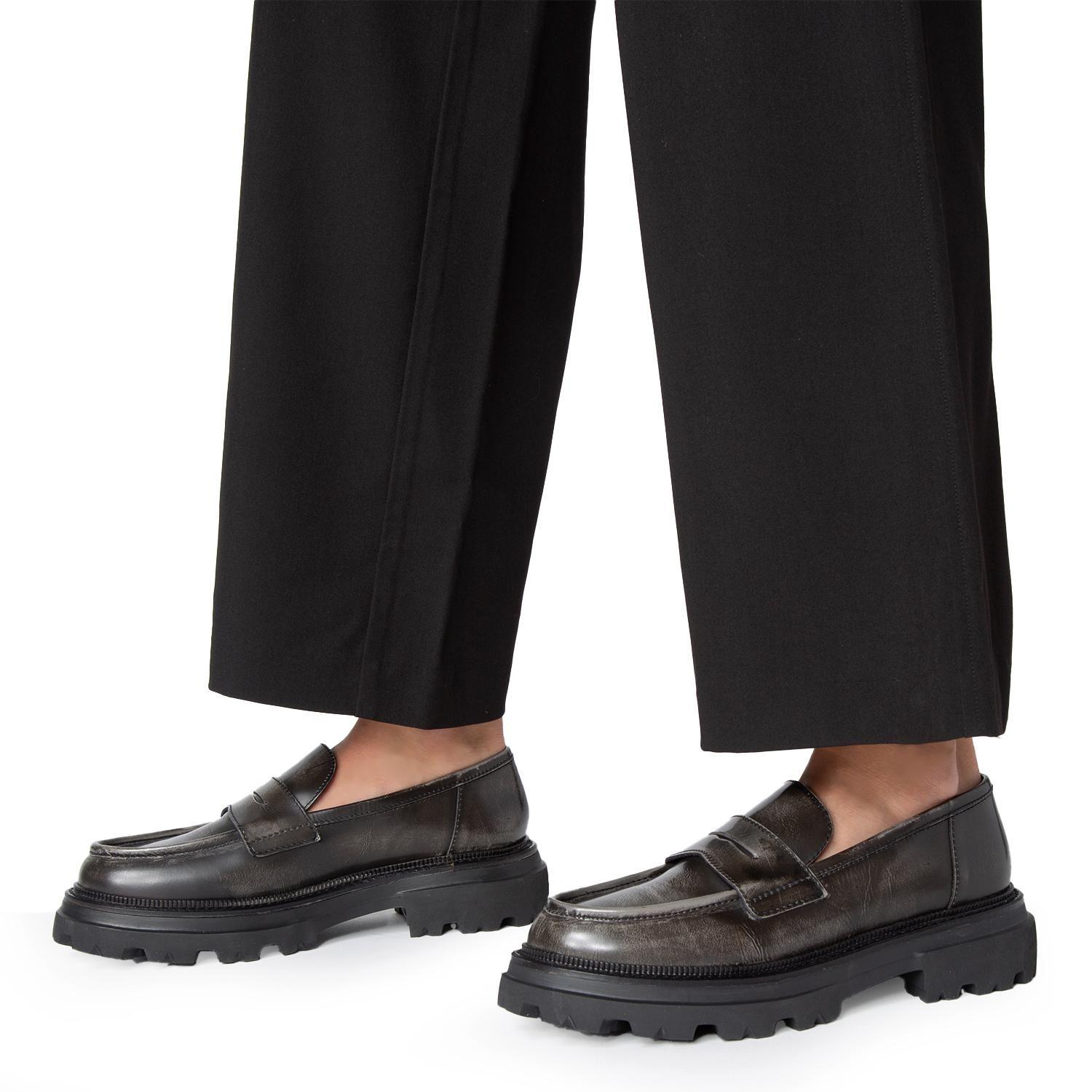 Mocasin de cuero mujer Gacel acero Eve 0659904-1