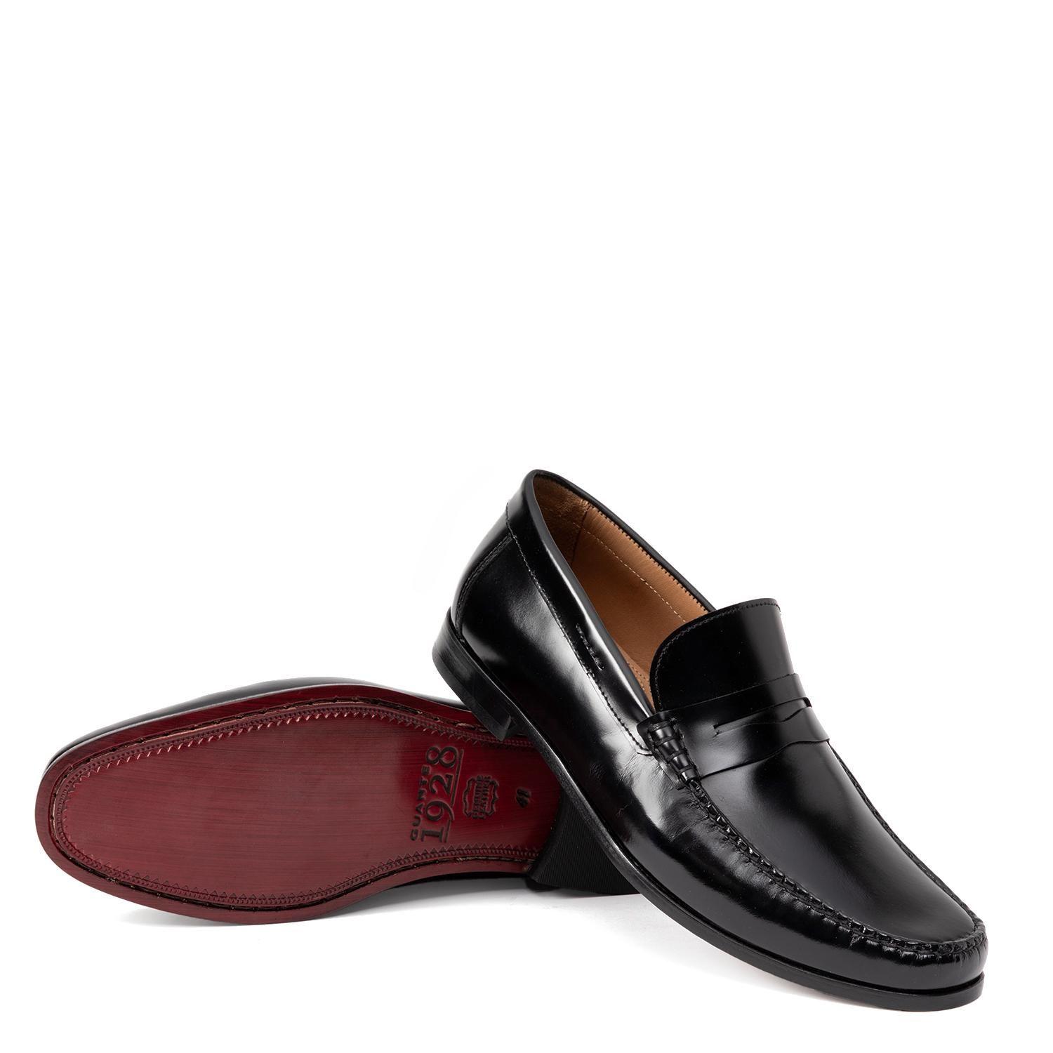 Mocasin de cuero hombre Guante negro Suela-3