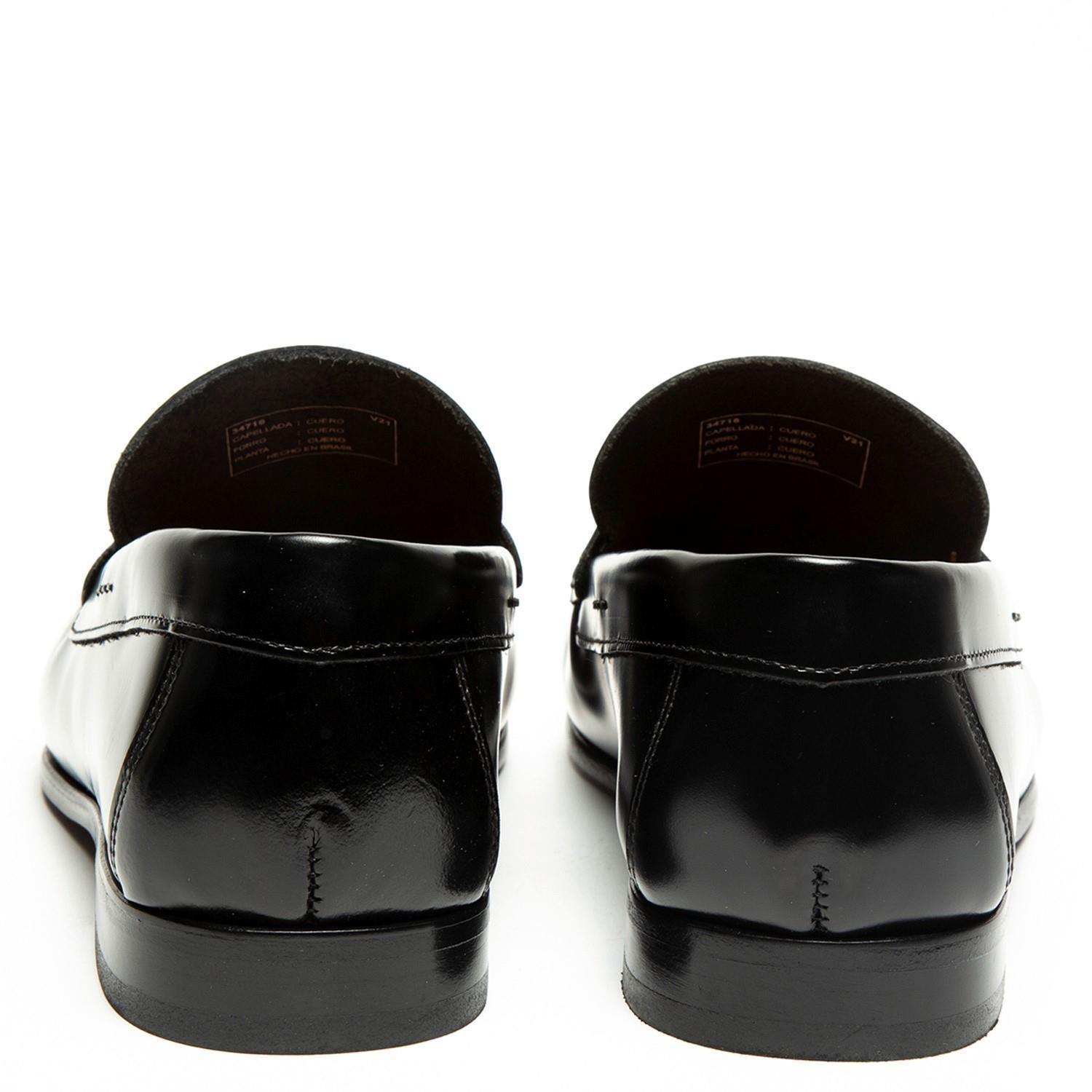 Mocasin de cuero hombre Guante negro Suela-5