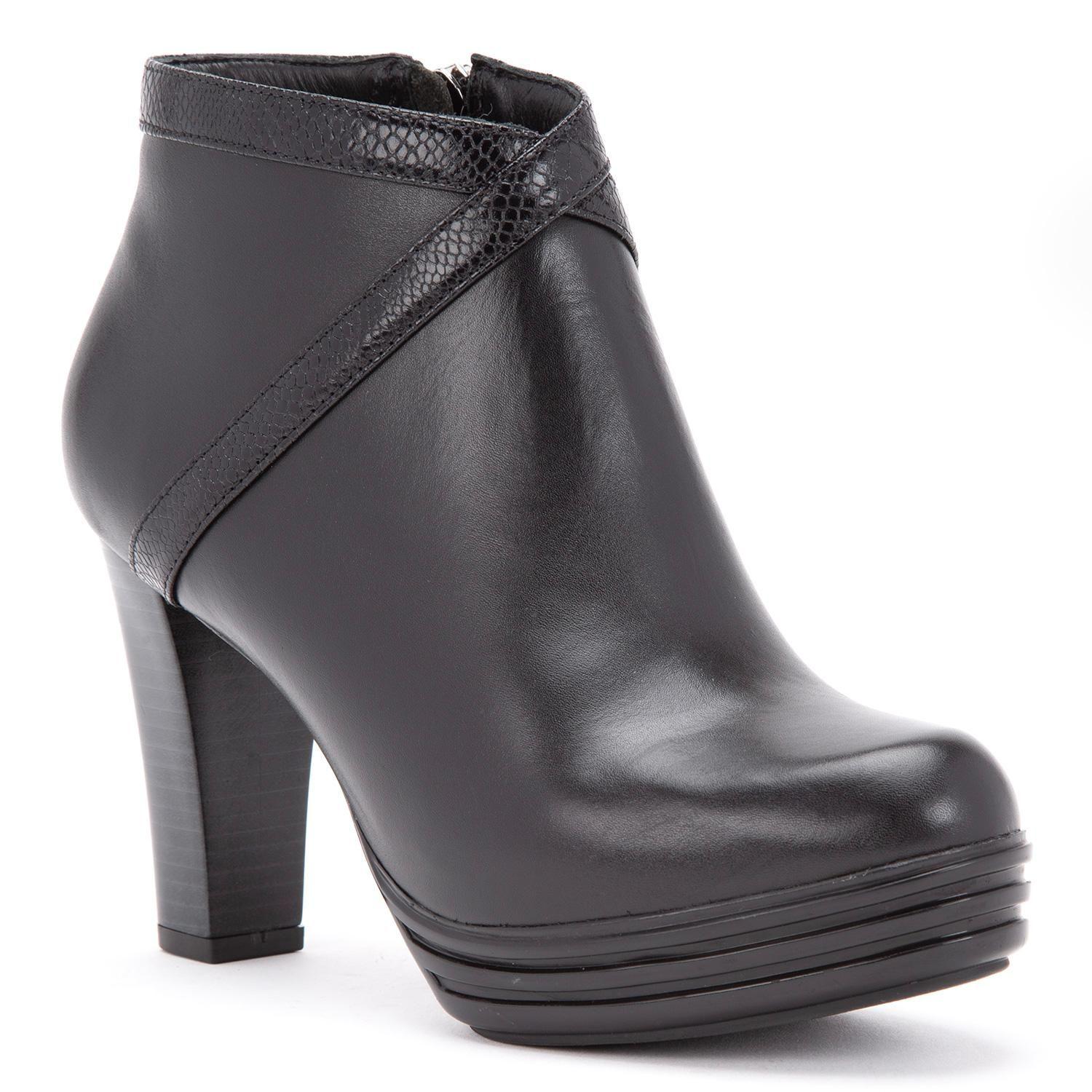 Botin de cuero mujer Gacel negro Celene 0659889-4