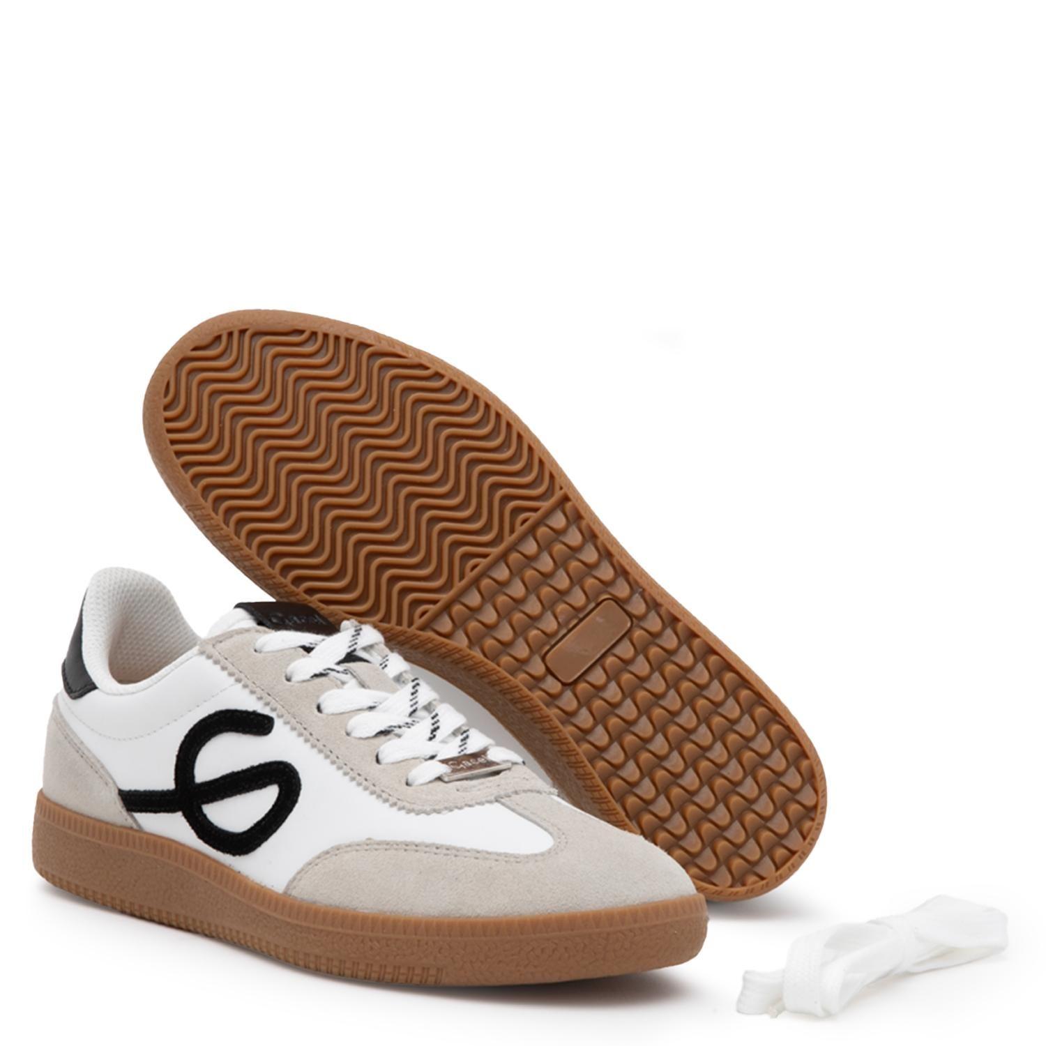 Zapatilla de cuero mujer Gacel blanco Muna-3