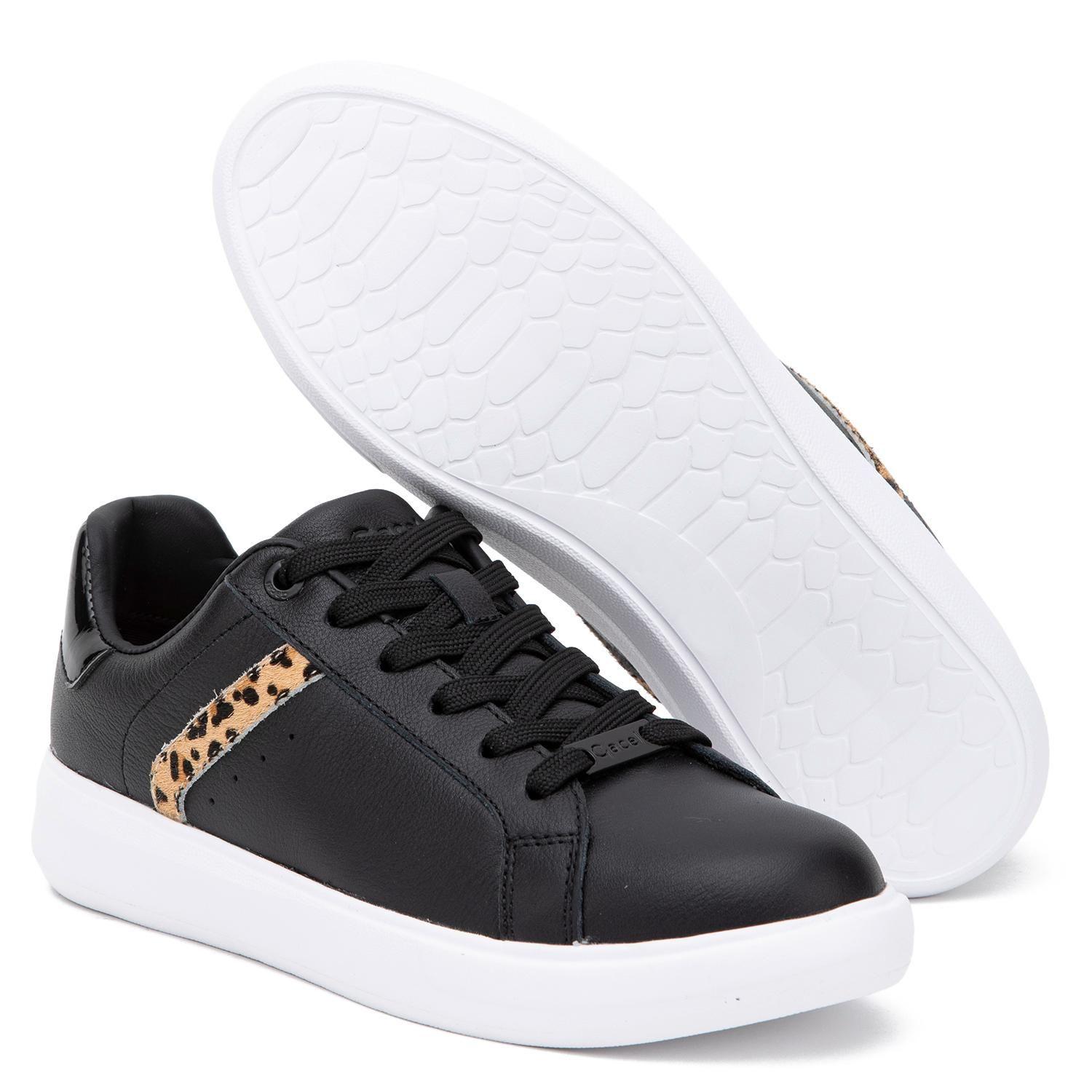 Zapatilla de cuero mujer Gacel negro Rosalia-3