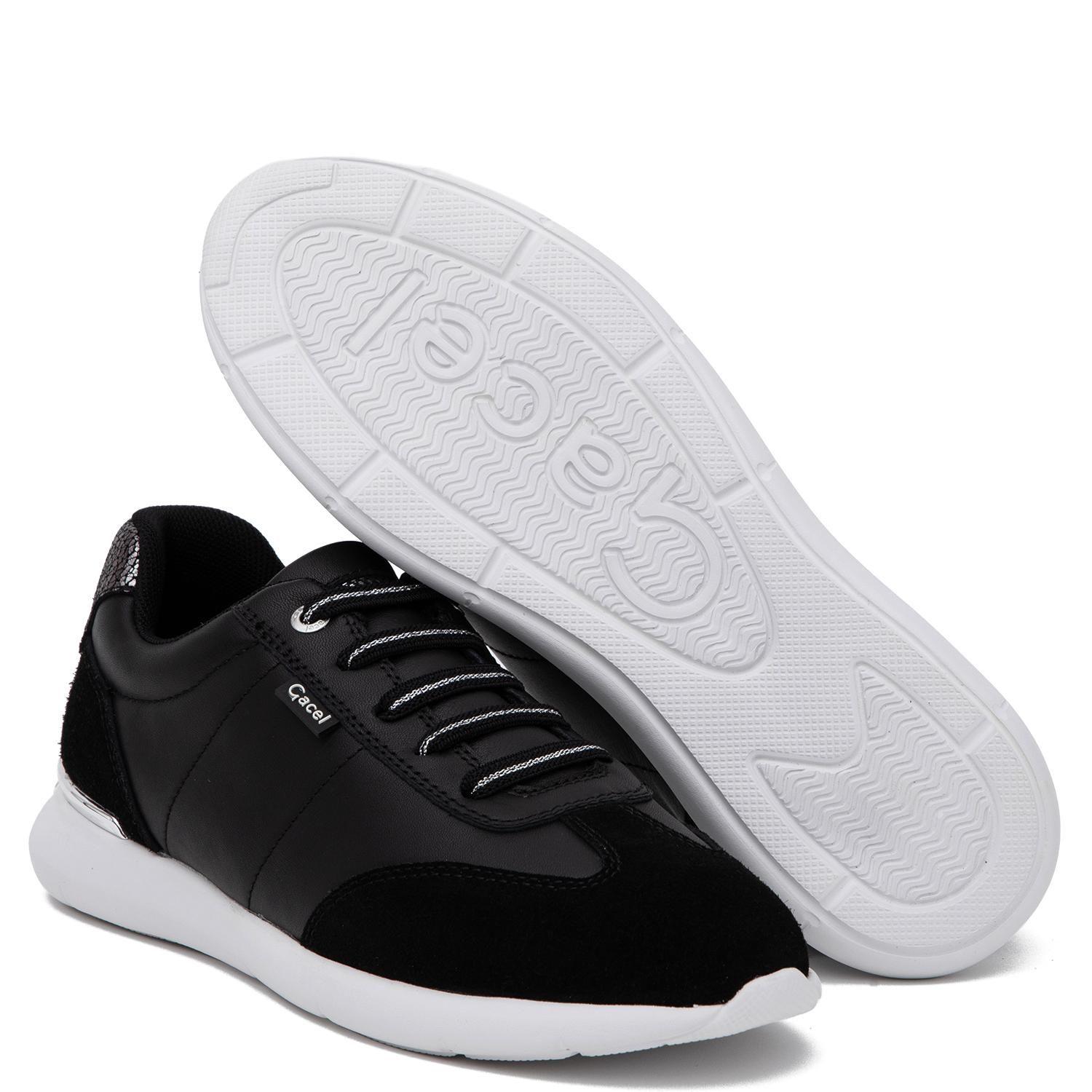 Zapatilla de cuero mujer Gacel negro Steffy 0661022-3