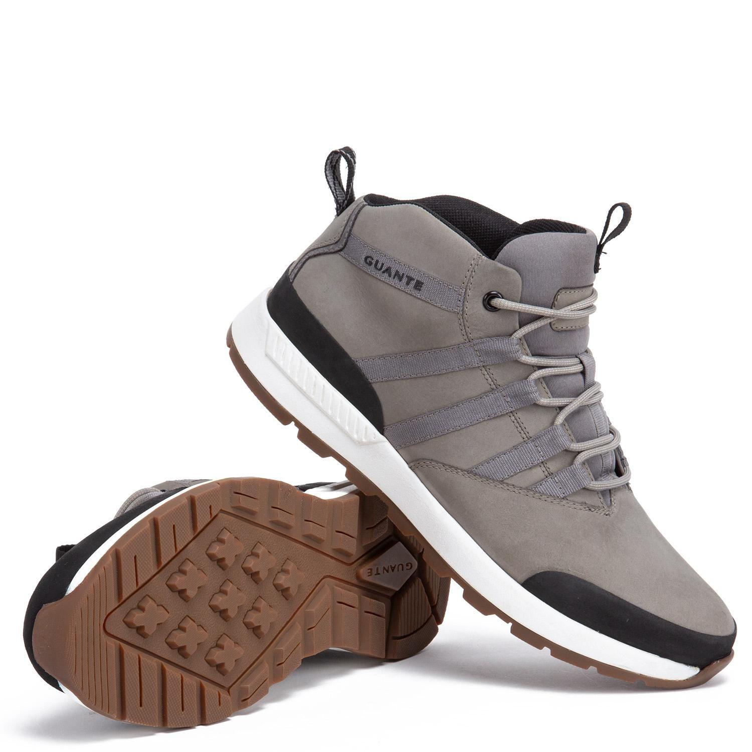 Zapatilla Caña Alta de cuero hombre Guante gris Maine 0035756-3