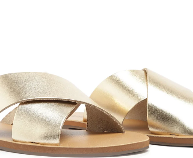 Sandalia de cuero mujer Anacapri dorado Alba-5