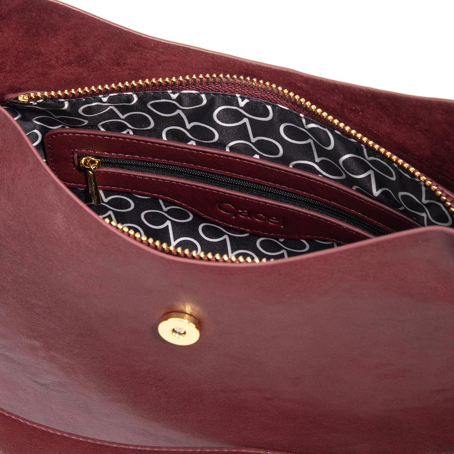 Cartera mujer Gacel burdeo bandolera grande-4