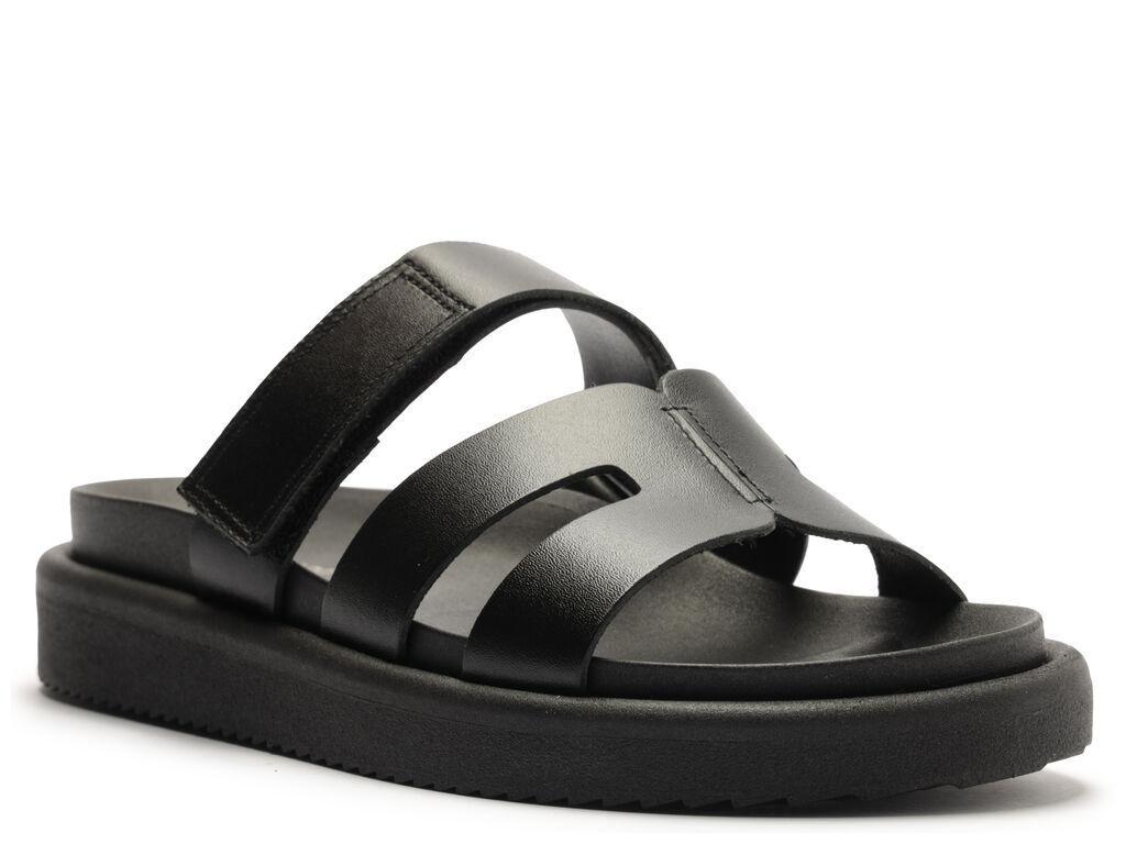 Sandalia de cuero mujer Anacapri negro May-2