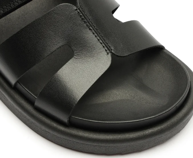 Sandalia de cuero mujer Anacapri negro May-4