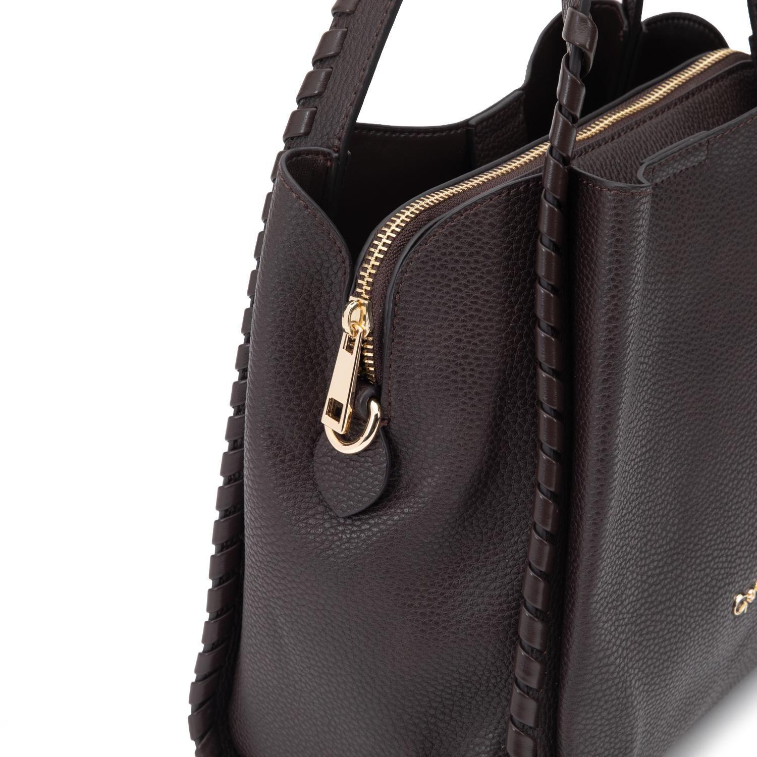 Cartera mujer Gacel chocolate dos asas pequeña-5