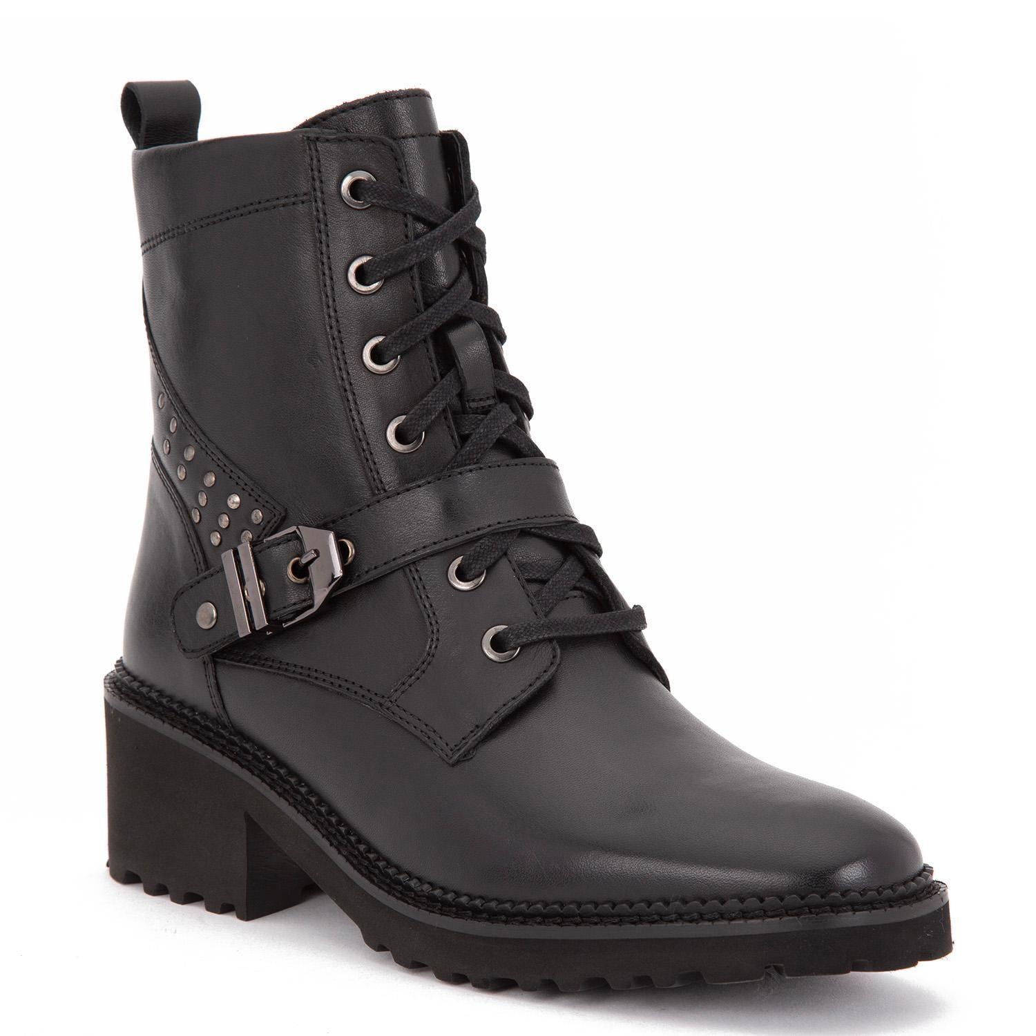 Botin de cuero mujer Gacel negro Omara 0660277-4