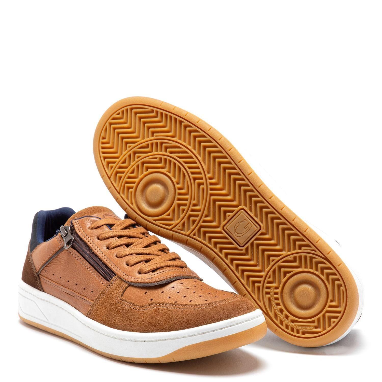 Zapatilla de cuero hombre Guante tostado Tesla-3