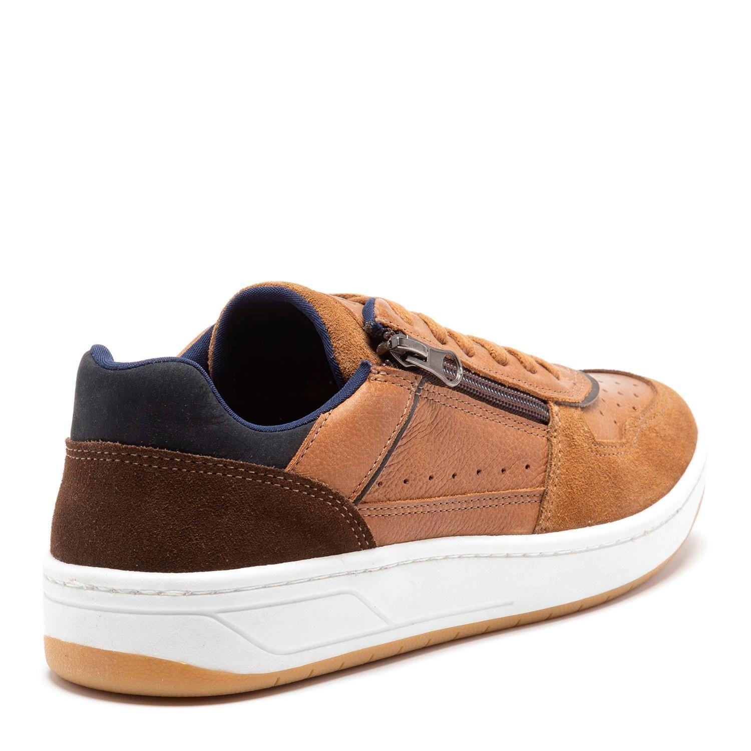 Zapatilla de cuero hombre Guante tostado Tesla-4