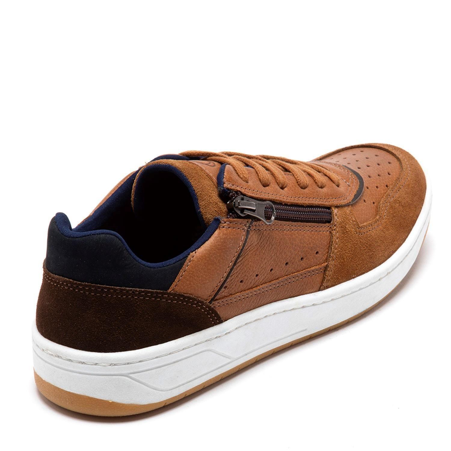 Zapatilla de cuero hombre Guante tostado Tesla-6