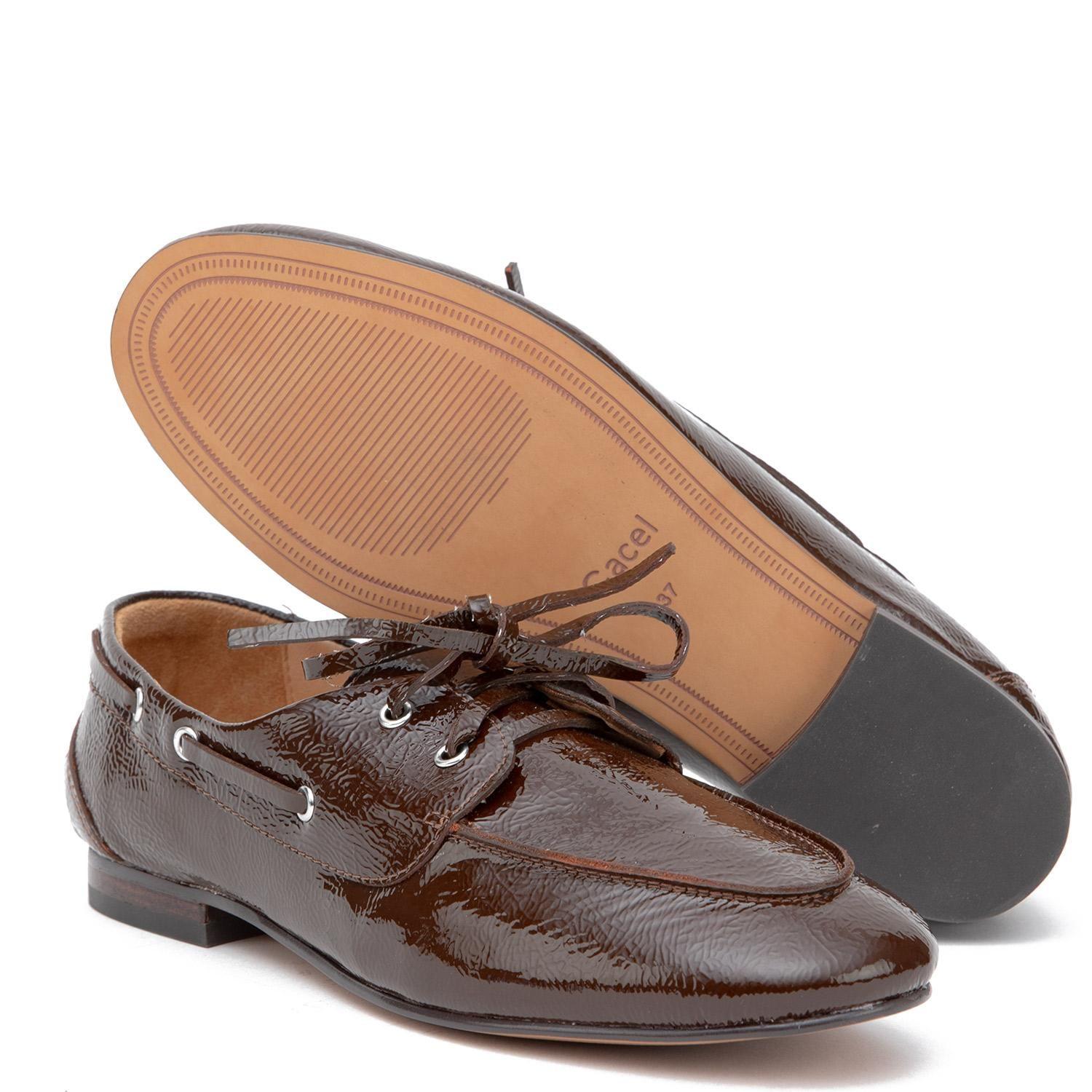 Mocasin de cuero mujer Gacel burdeo Quinn-3