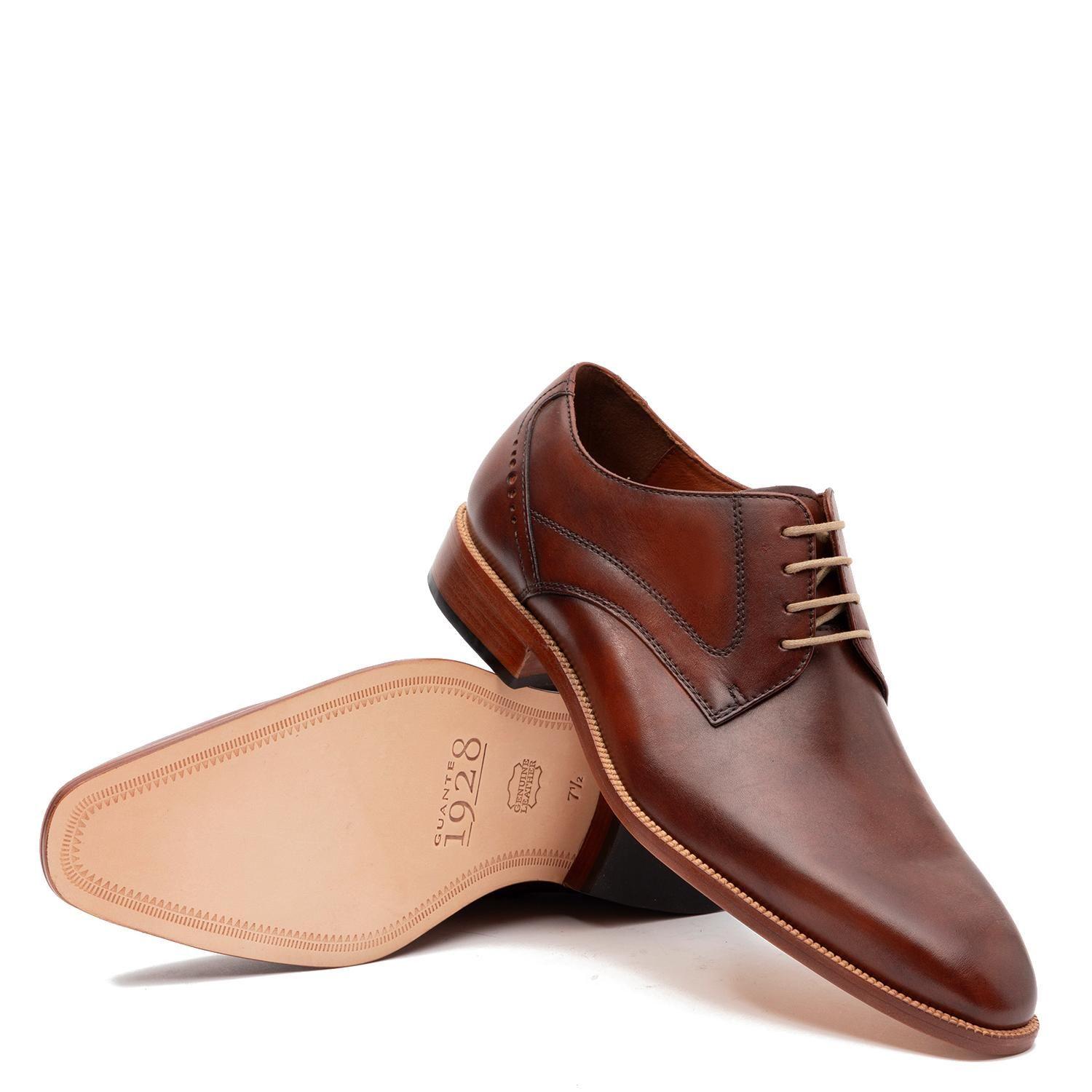 Zapato de cuero hombre Guante café Suela Natural 0035558-3
