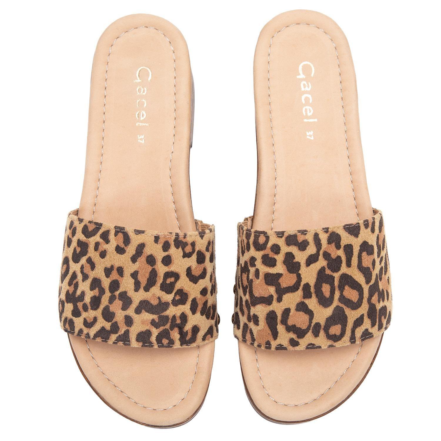 Sandalia de cuero mujer Gacel leopardo Riley-3