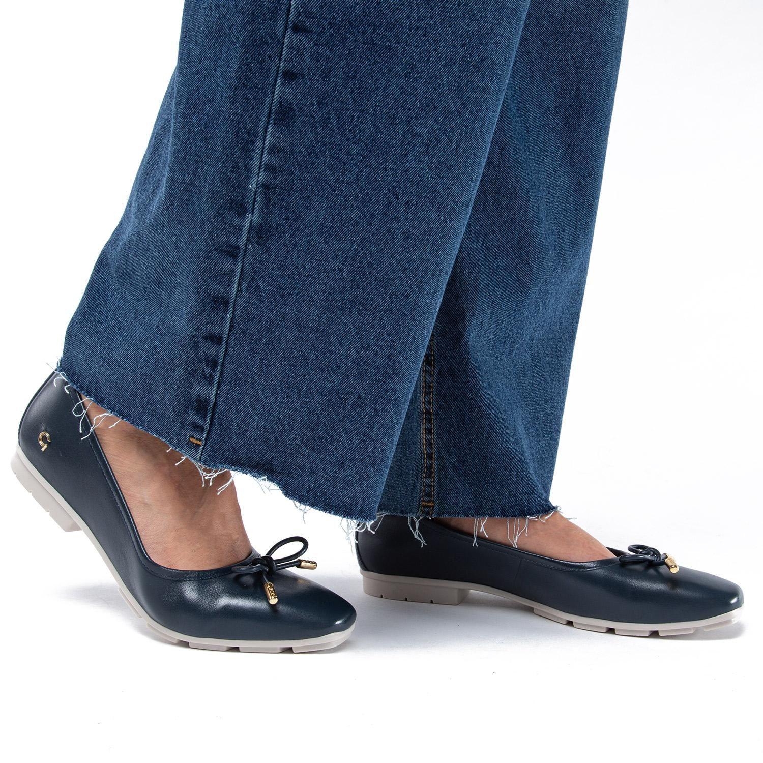 Zapato de cuero mujer Gacel marino Capri-1
