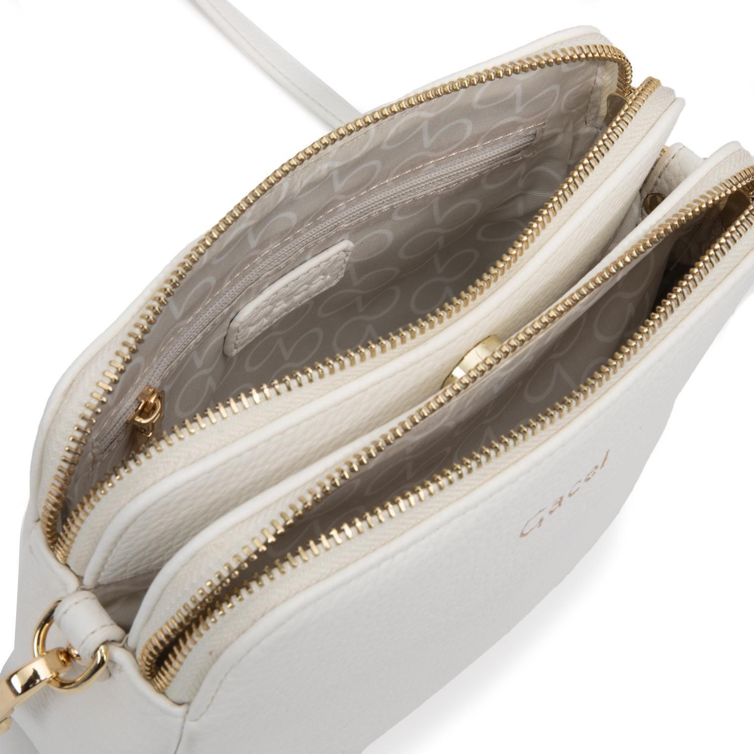Cartera mujer Gacel blanco bandolera pequeña-4