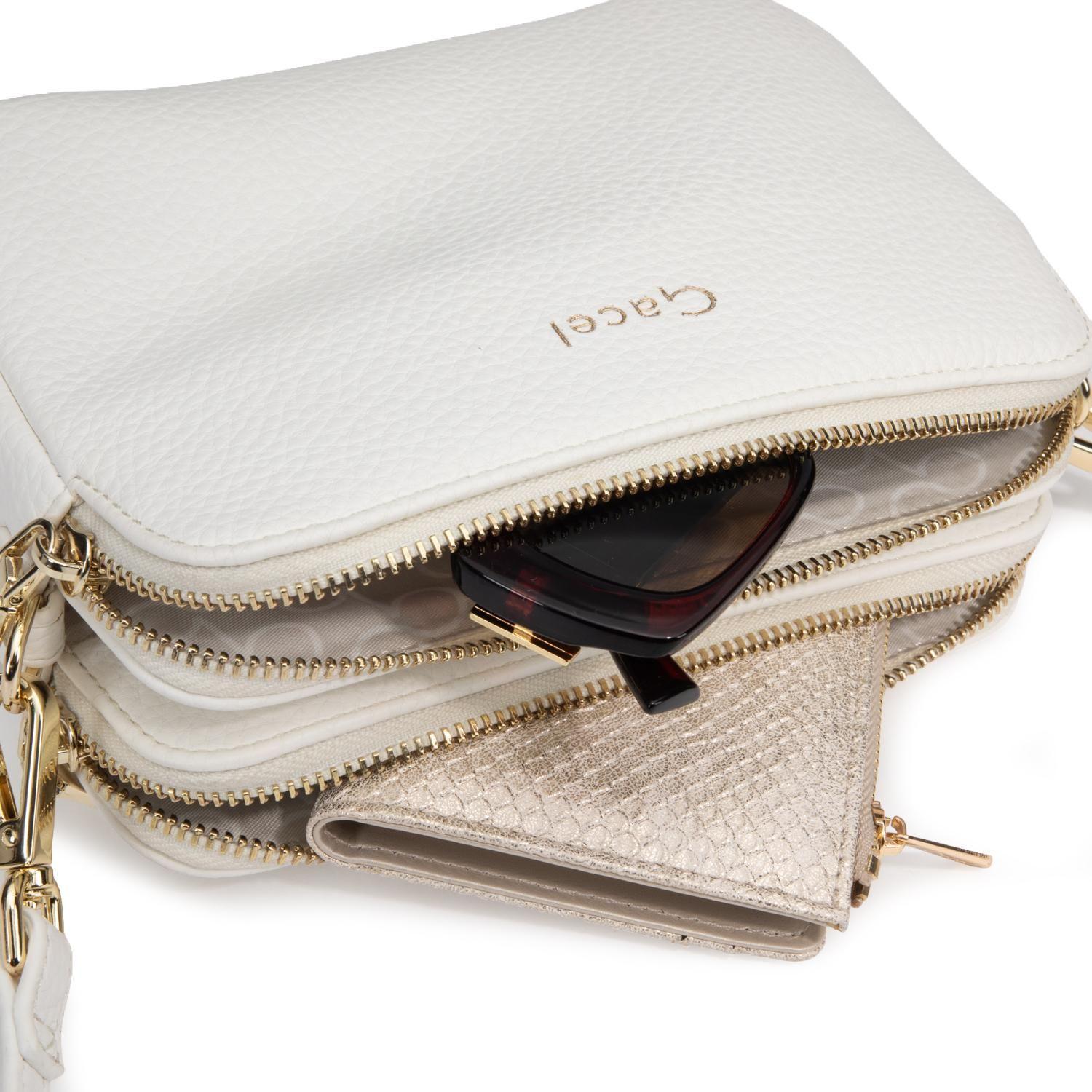 Cartera mujer Gacel blanco bandolera pequeña-8