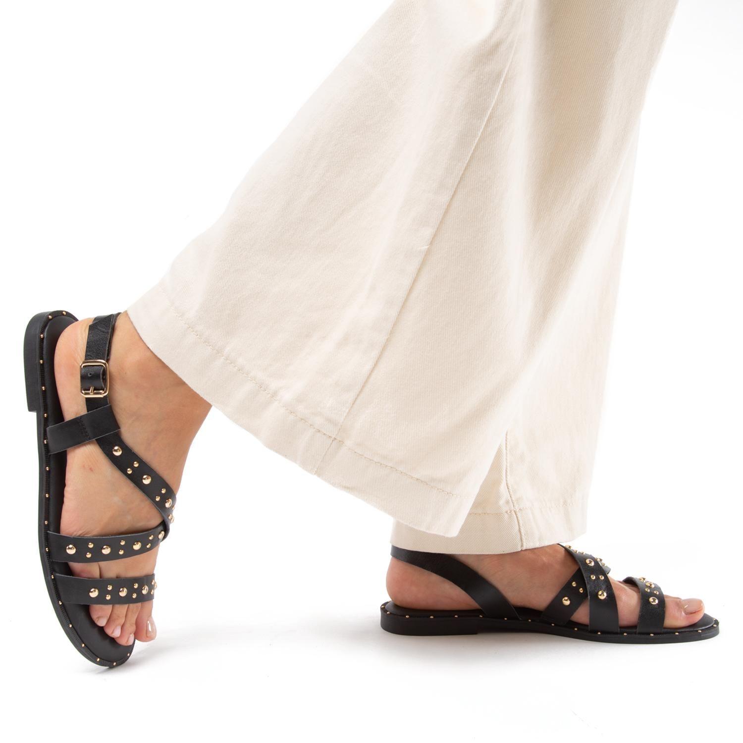 Sandalia de cuero mujer Gacel Negro Nia-1