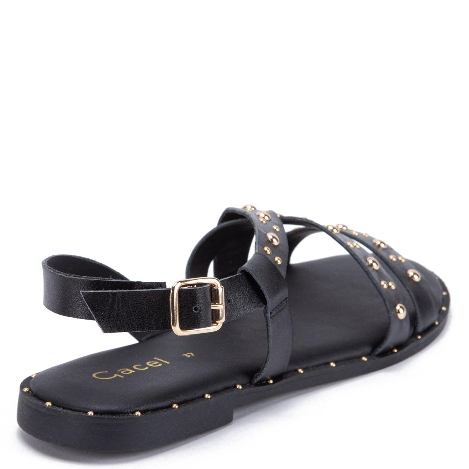 Sandalia de cuero mujer Gacel Negro Nia-4