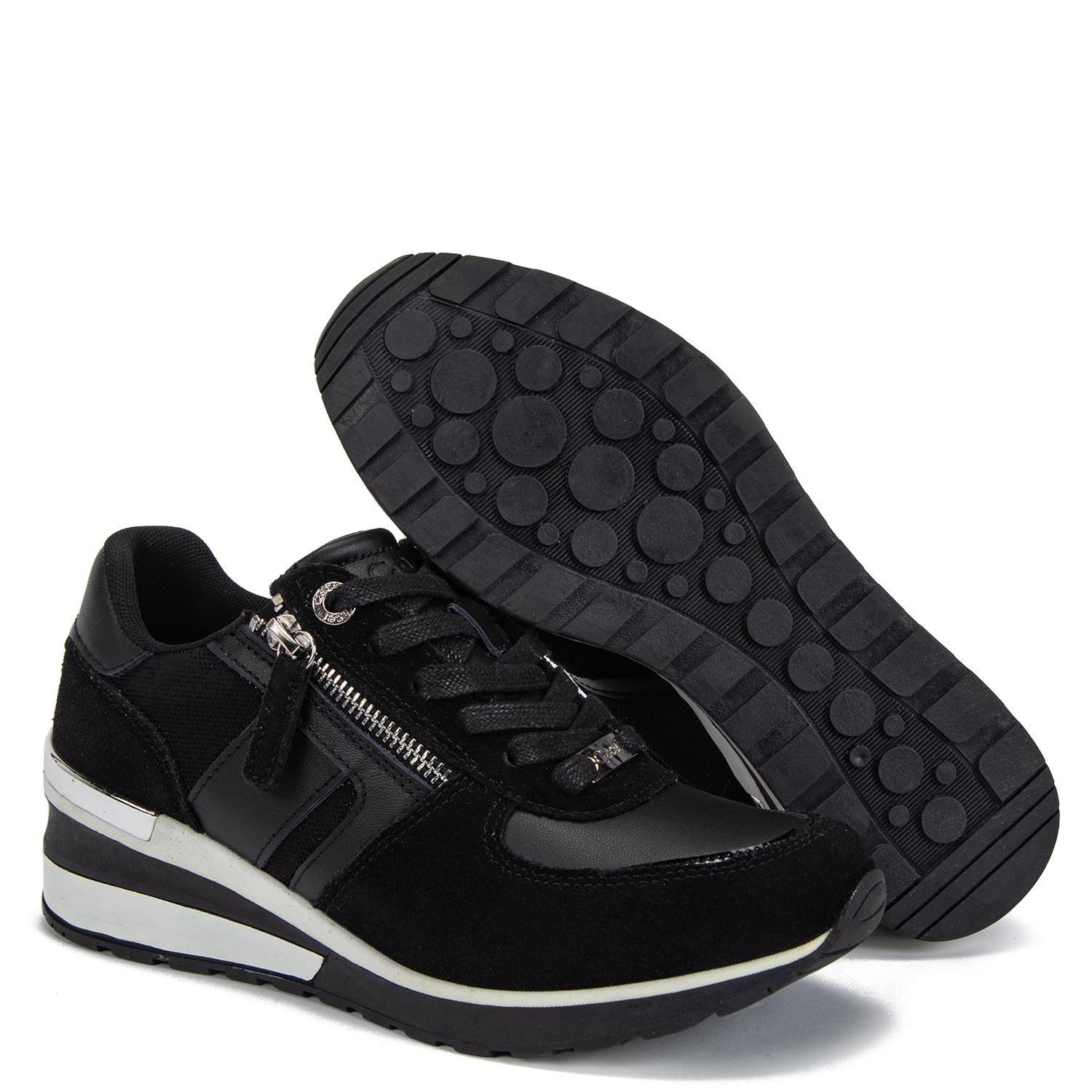 Zapatilla de cuero mujer Gacel negro Brie-3