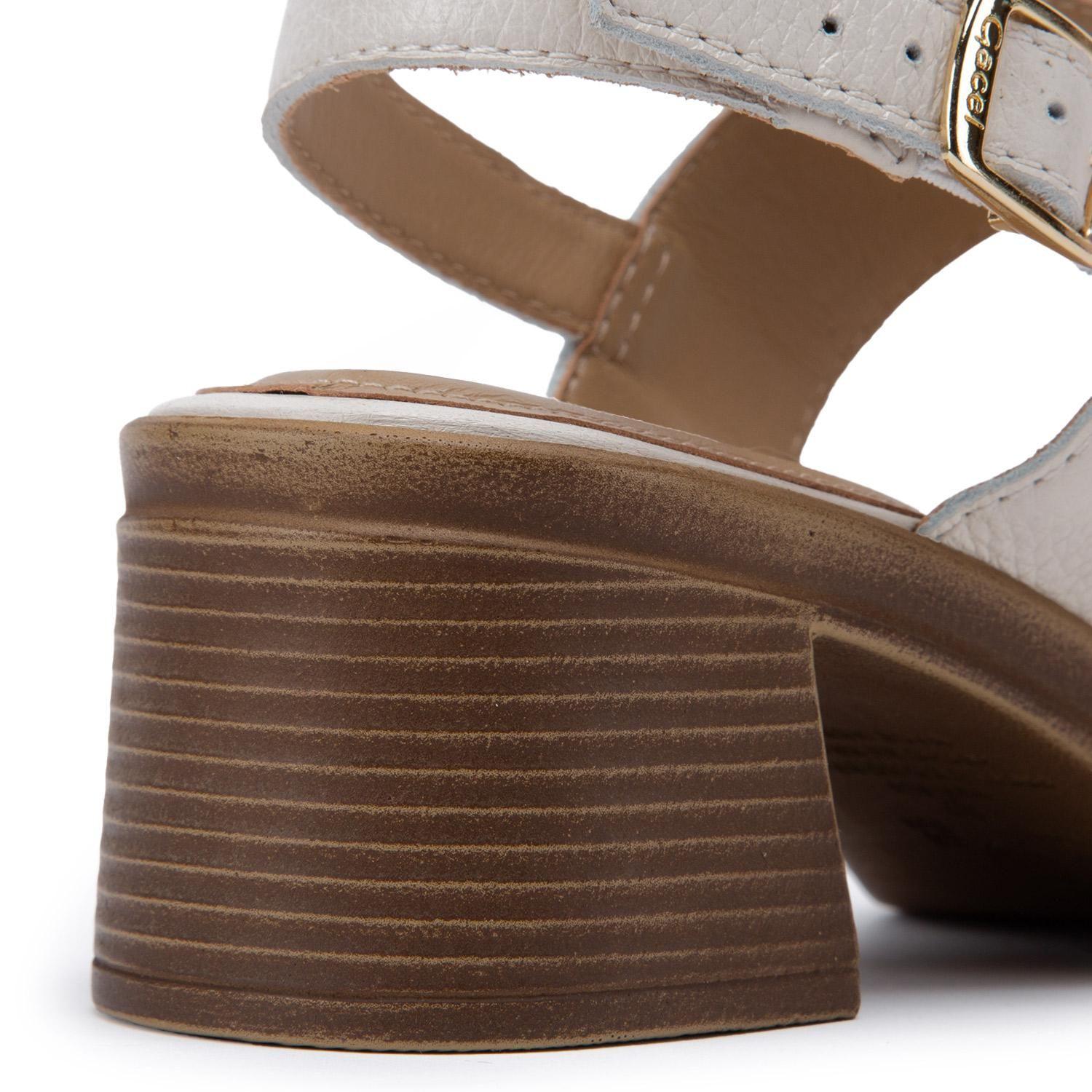 Sandalia de cuero mujer Gacel Off White Tori 0660637-3
