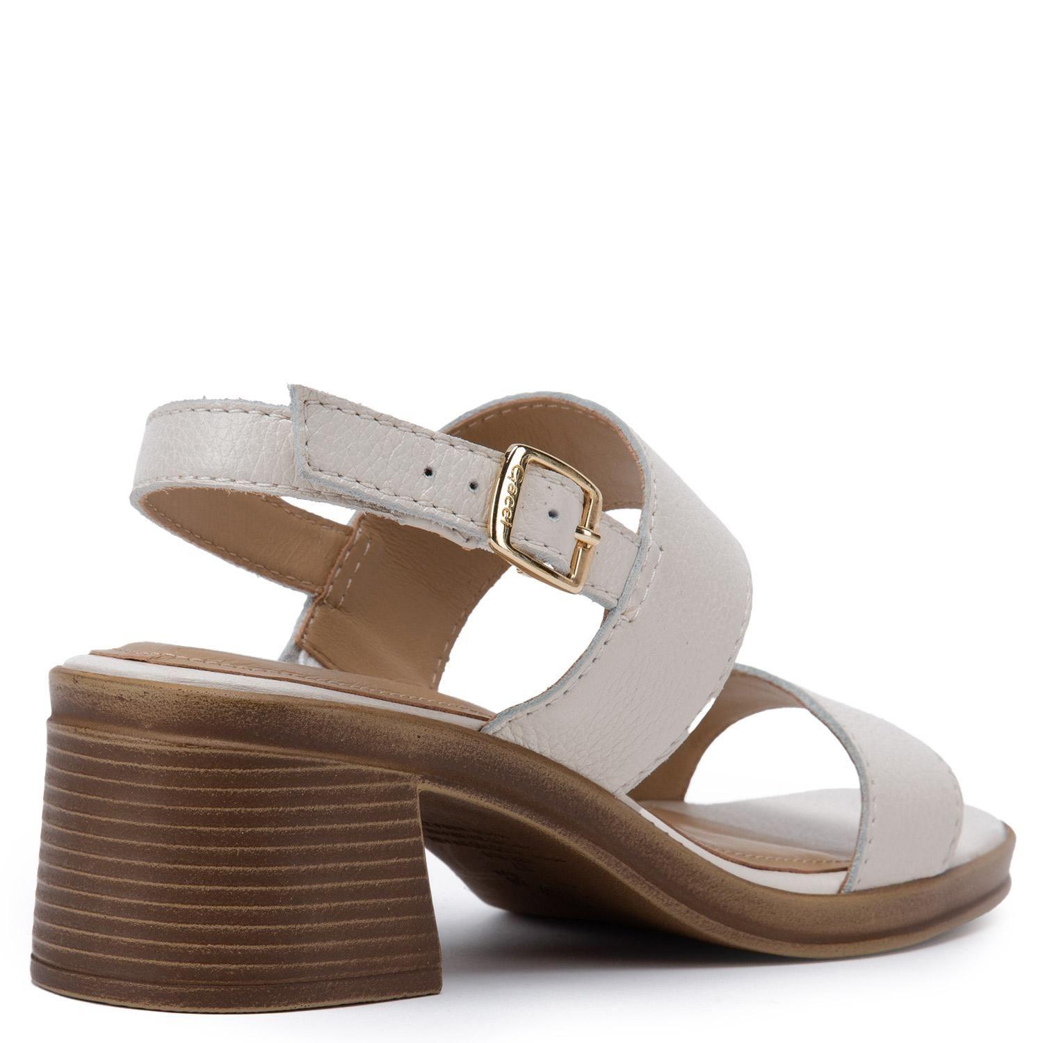 Sandalia de cuero mujer Gacel Off White Tori 0660637-4