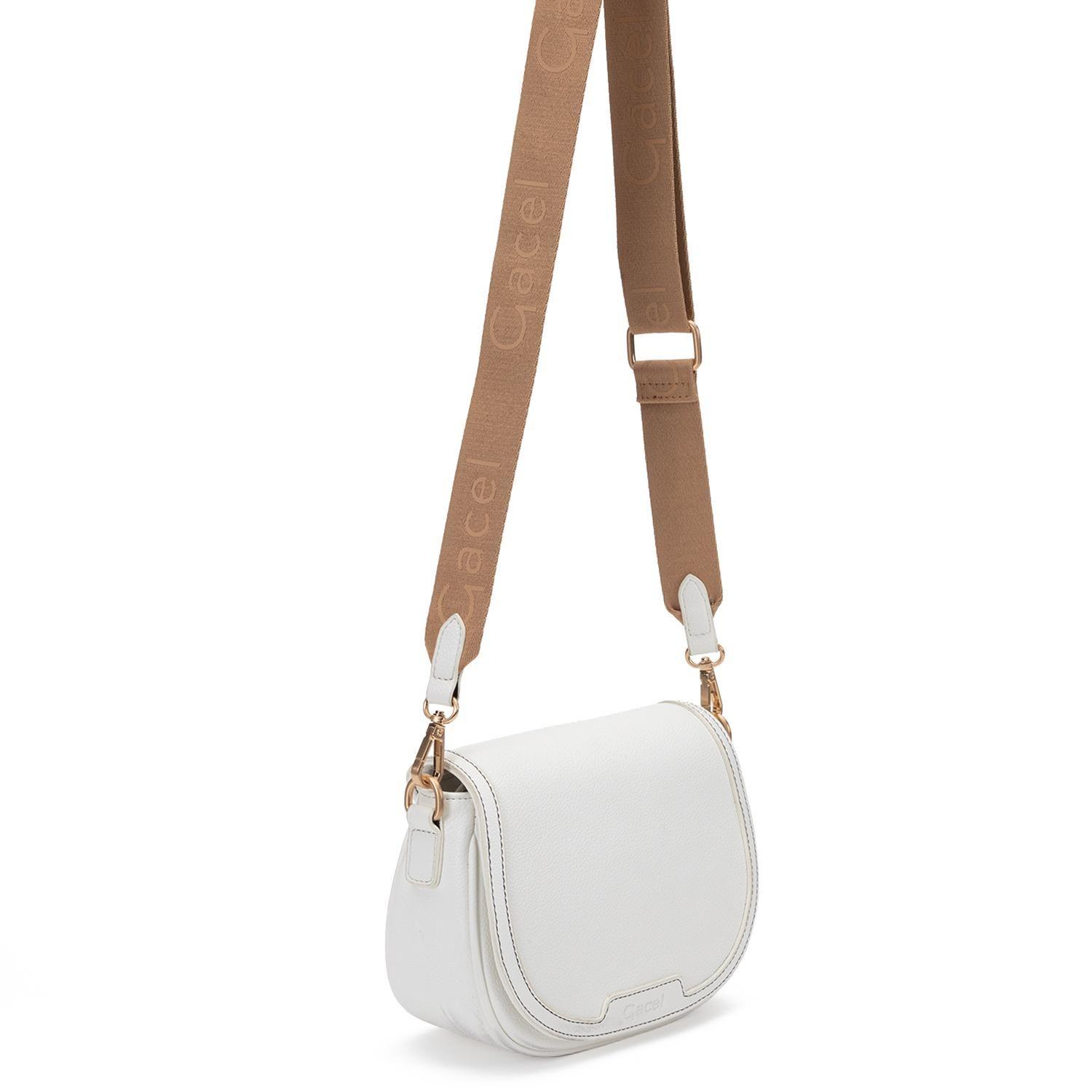Cartera mujer Gacel blanco retro con tapa-2