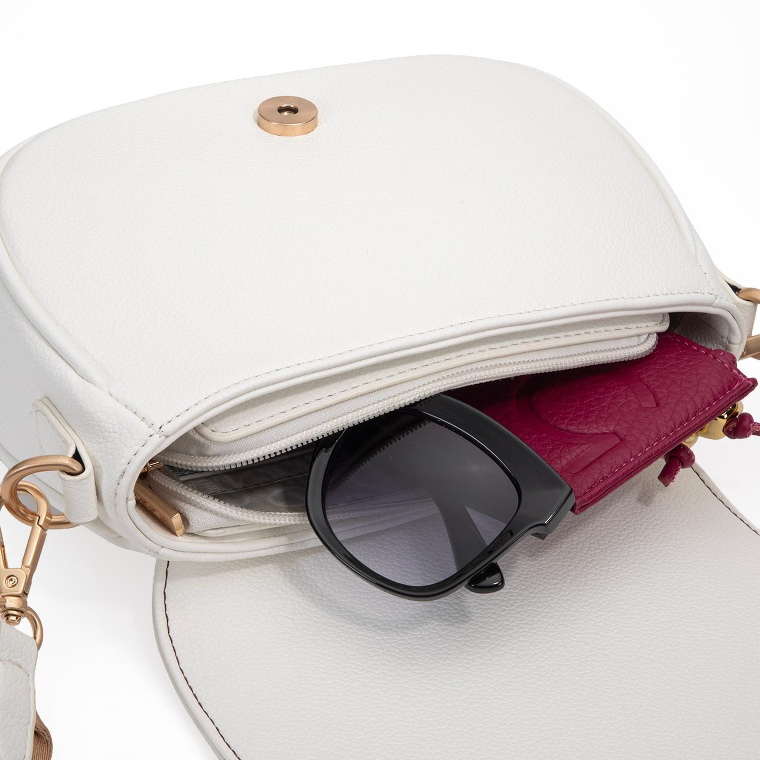 Cartera mujer Gacel blanco retro con tapa-8