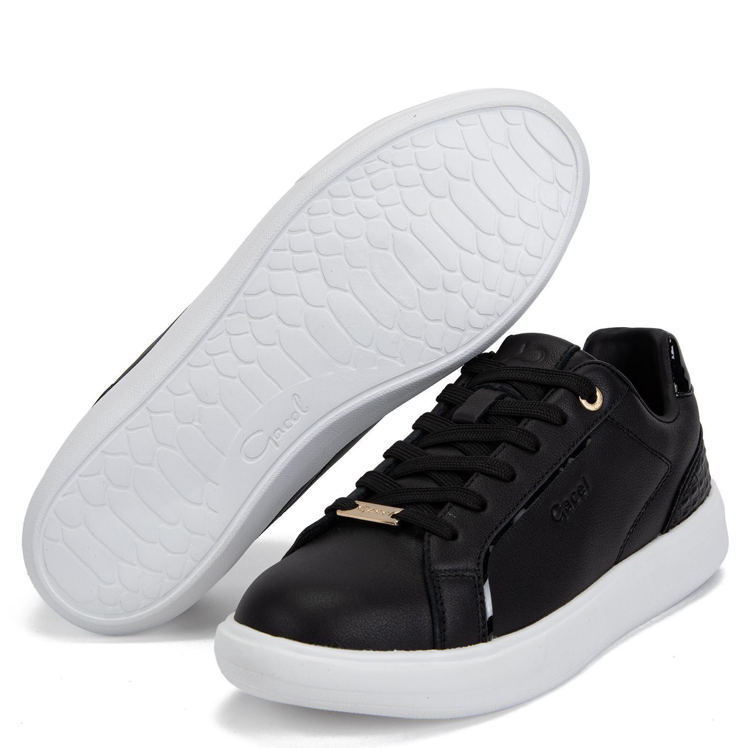 Zapatilla de cuero mujer Gacel negro Rosalia 0660168-4