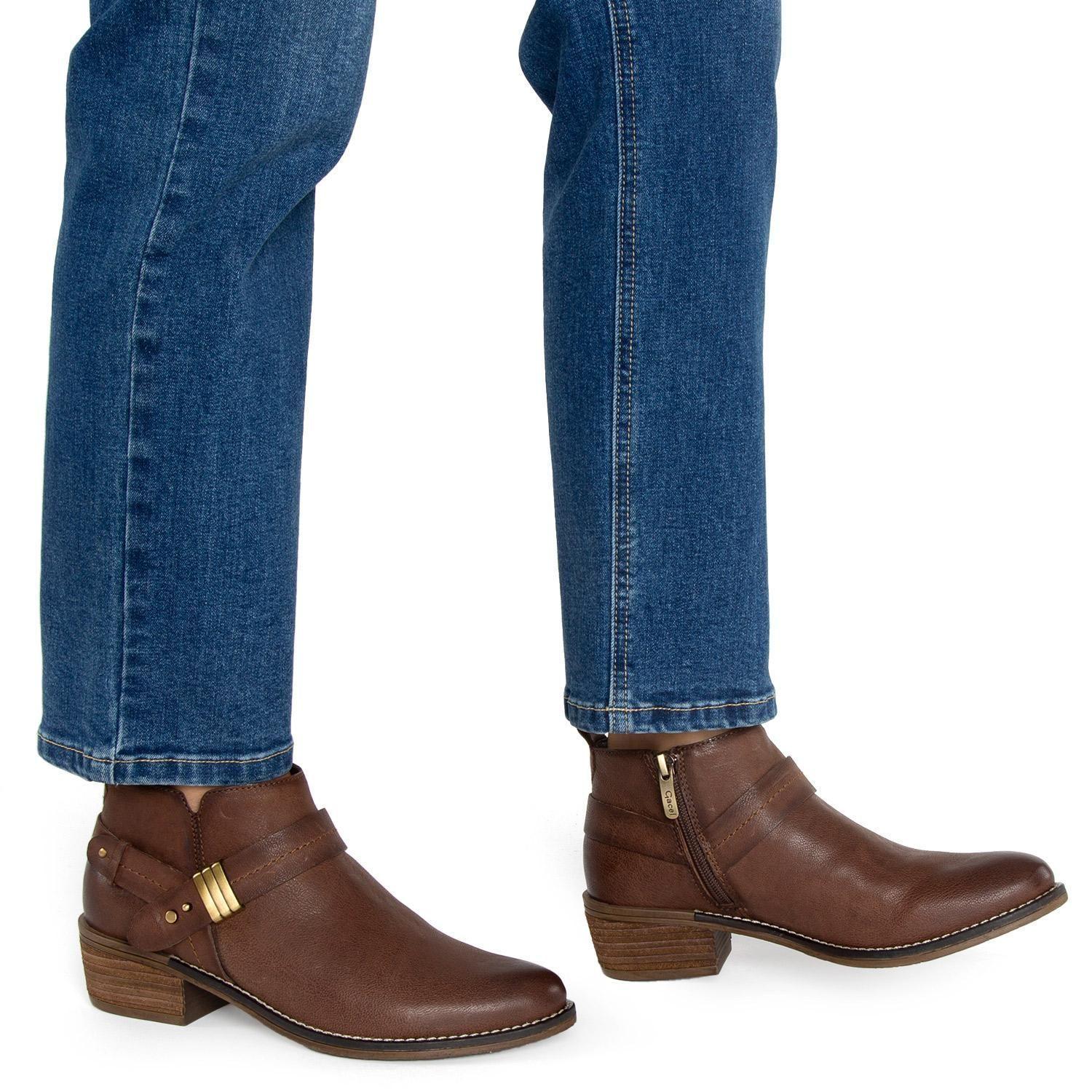 Bootie de cuero mujer Gacel Chocolate Gina 0659918-1