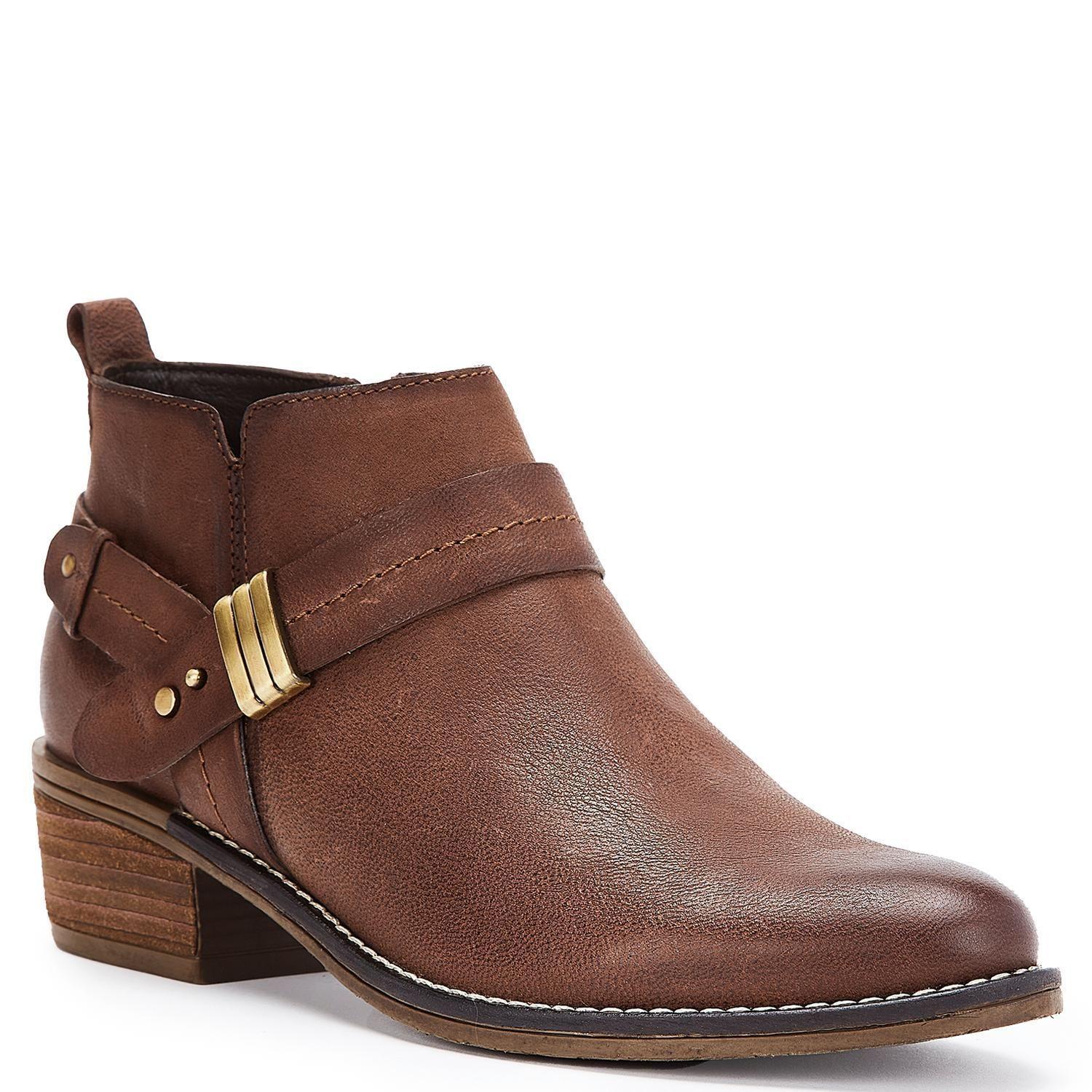 Bootie de cuero mujer Gacel Chocolate Gina 0659918-4