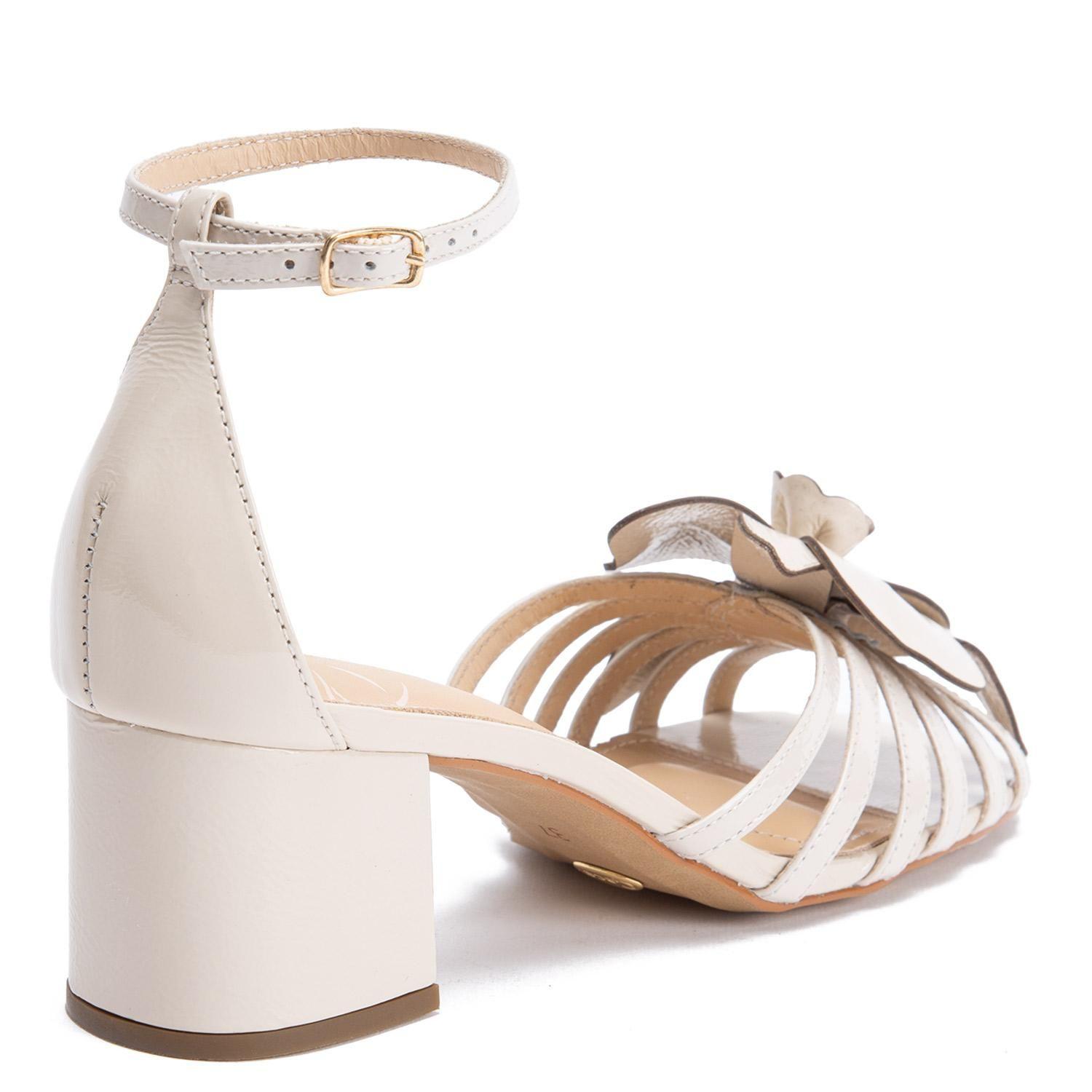 Sandalia de cuero mujer Gacel off white Roma 0660574-4