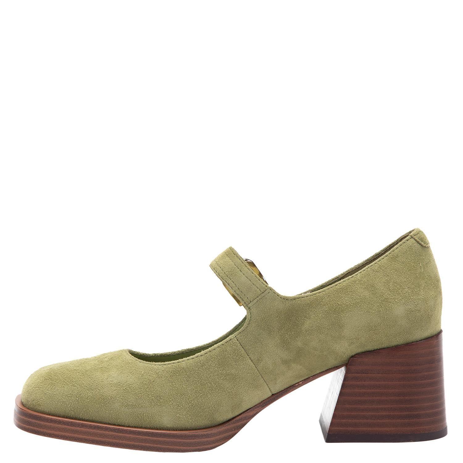 Zapato de cuero mujer Gacel olivo Louise 0661289-2