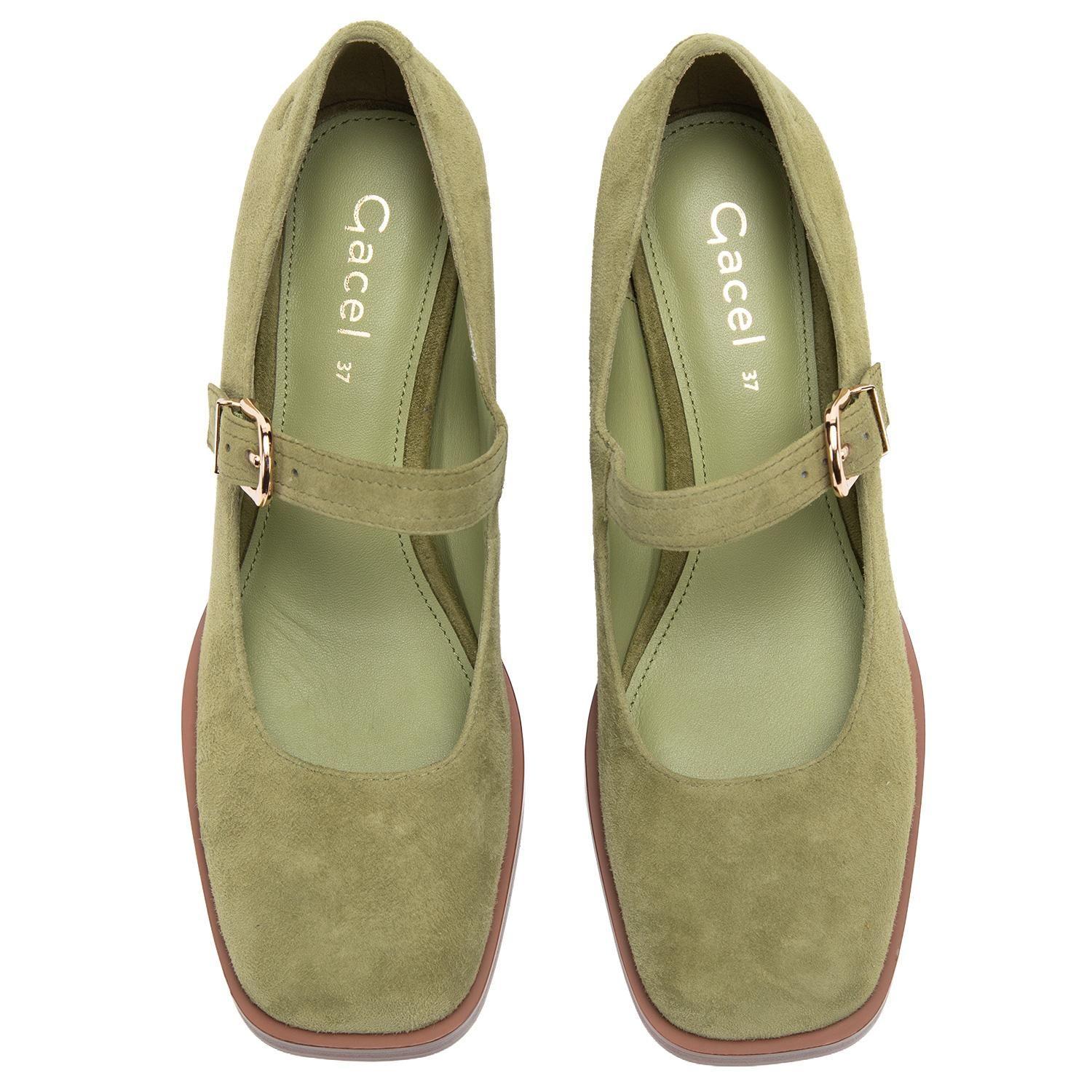 Zapato de cuero mujer Gacel olivo Louise 0661289-3