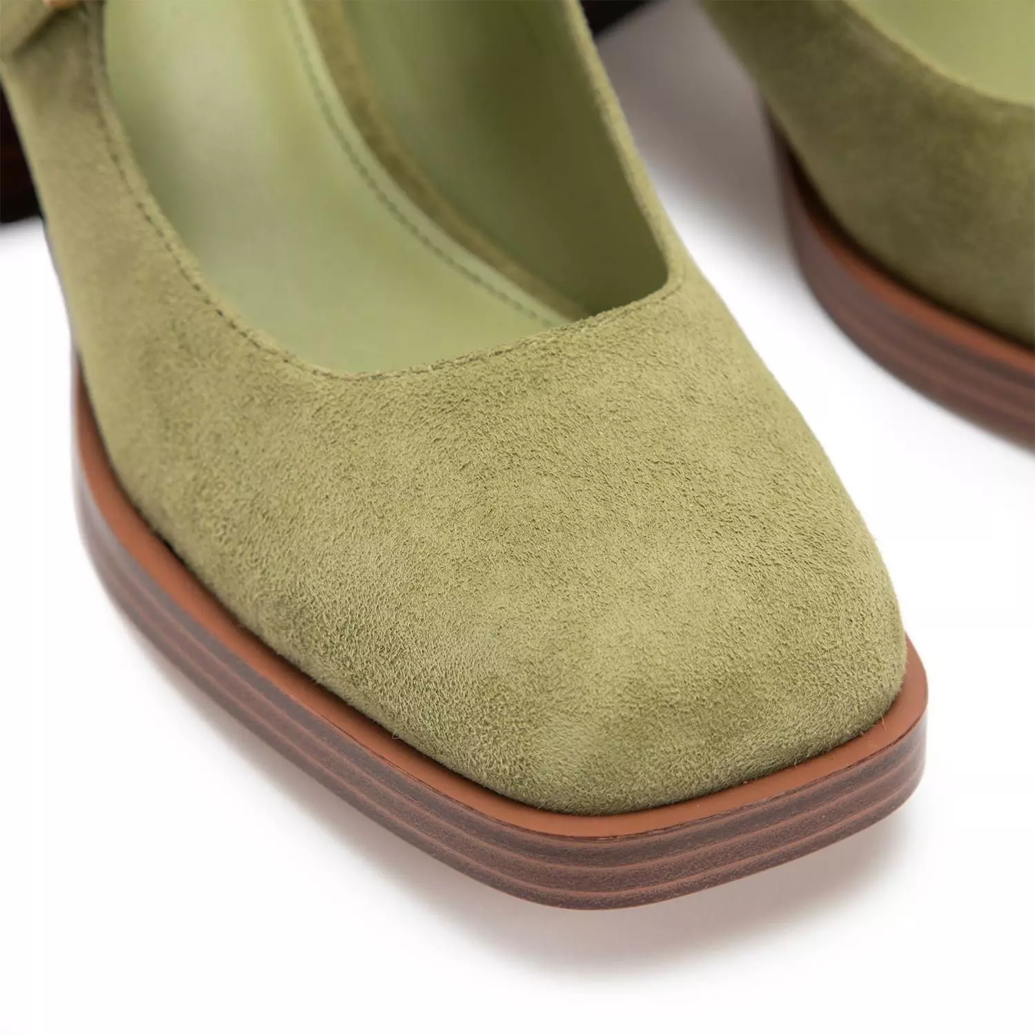 Zapato de cuero mujer Gacel olivo Louise 0661289-5